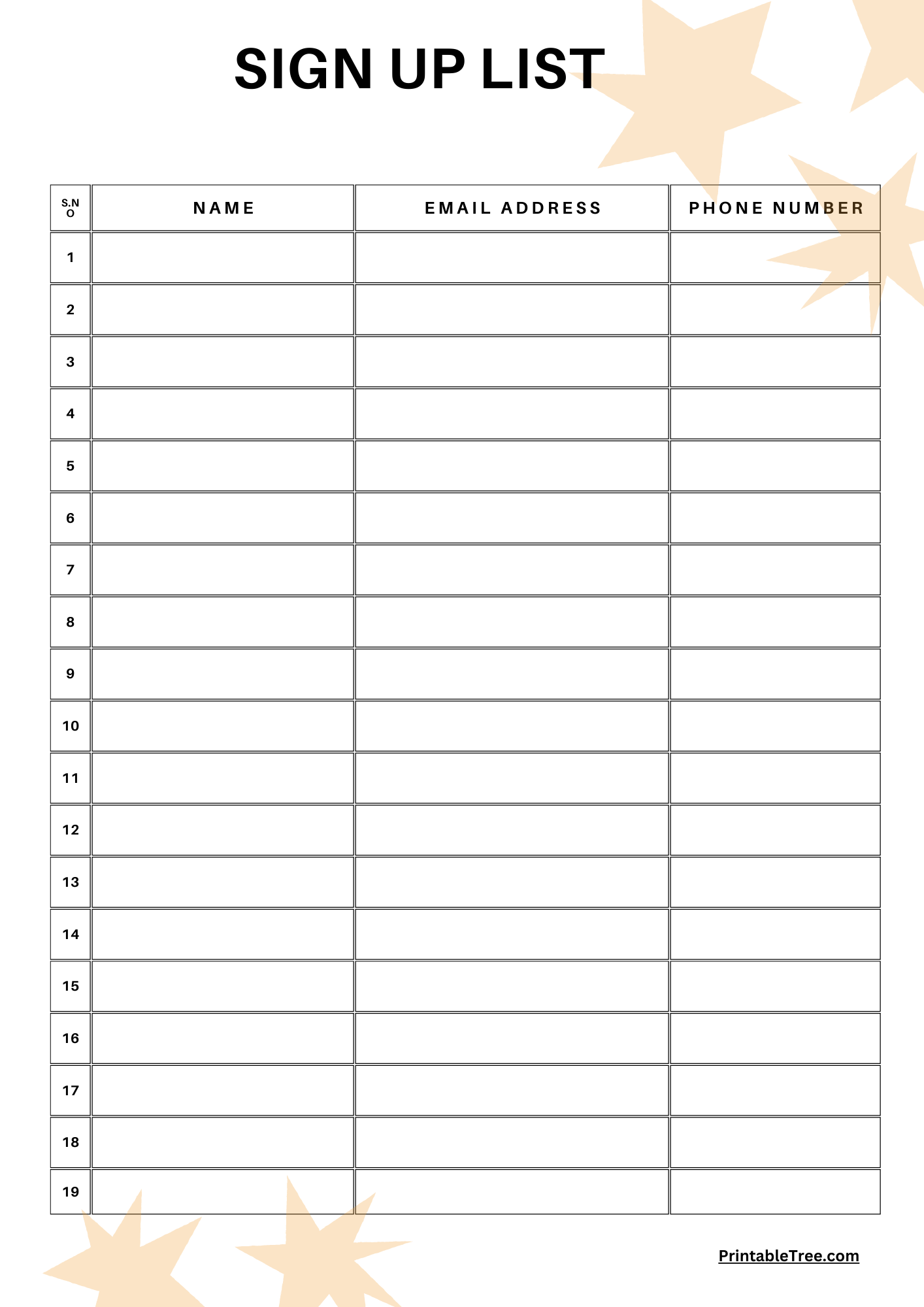 Free Printable Sign up And Sign in Sheet PDF Templates
