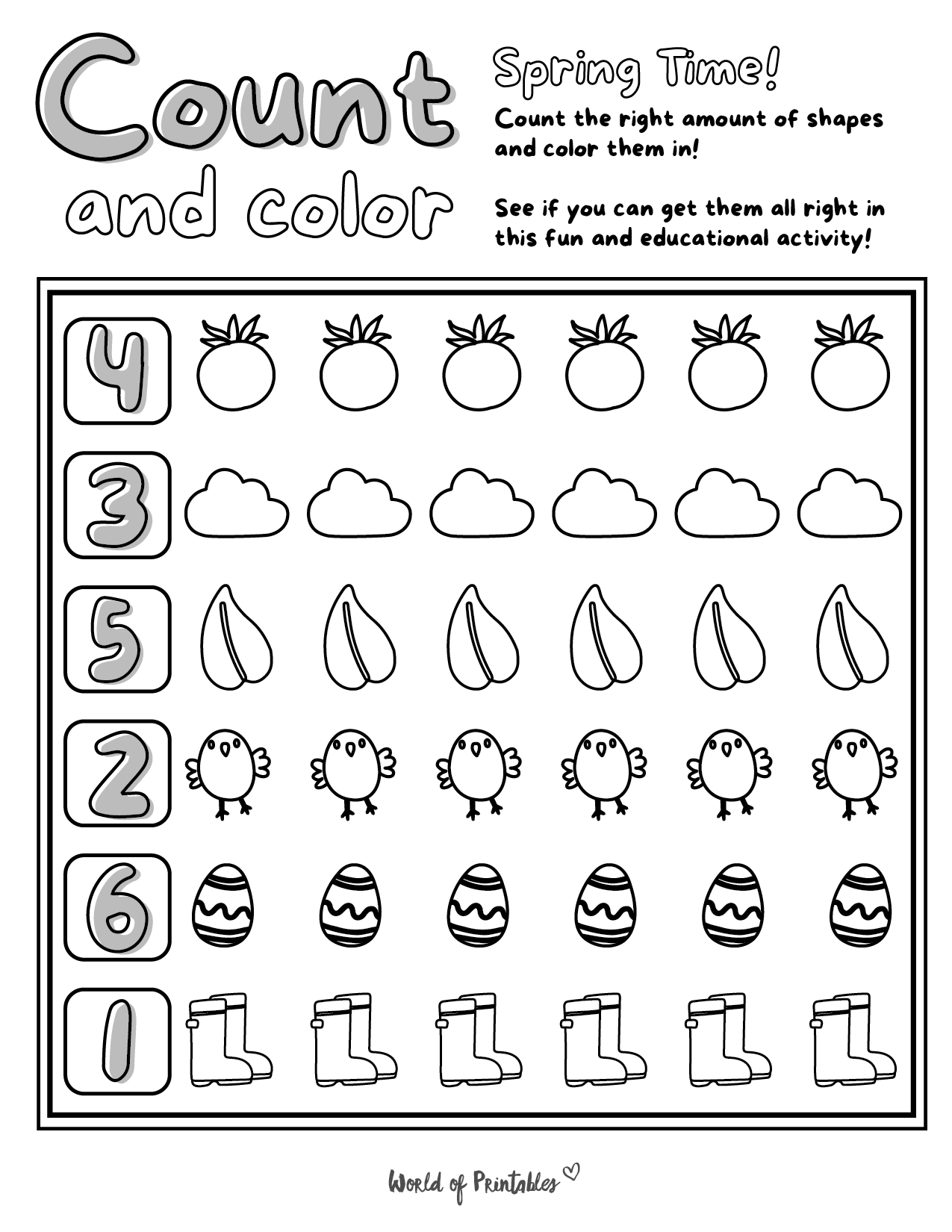 Free Printable Spring Math Worksheets For Students Worksheets Library
