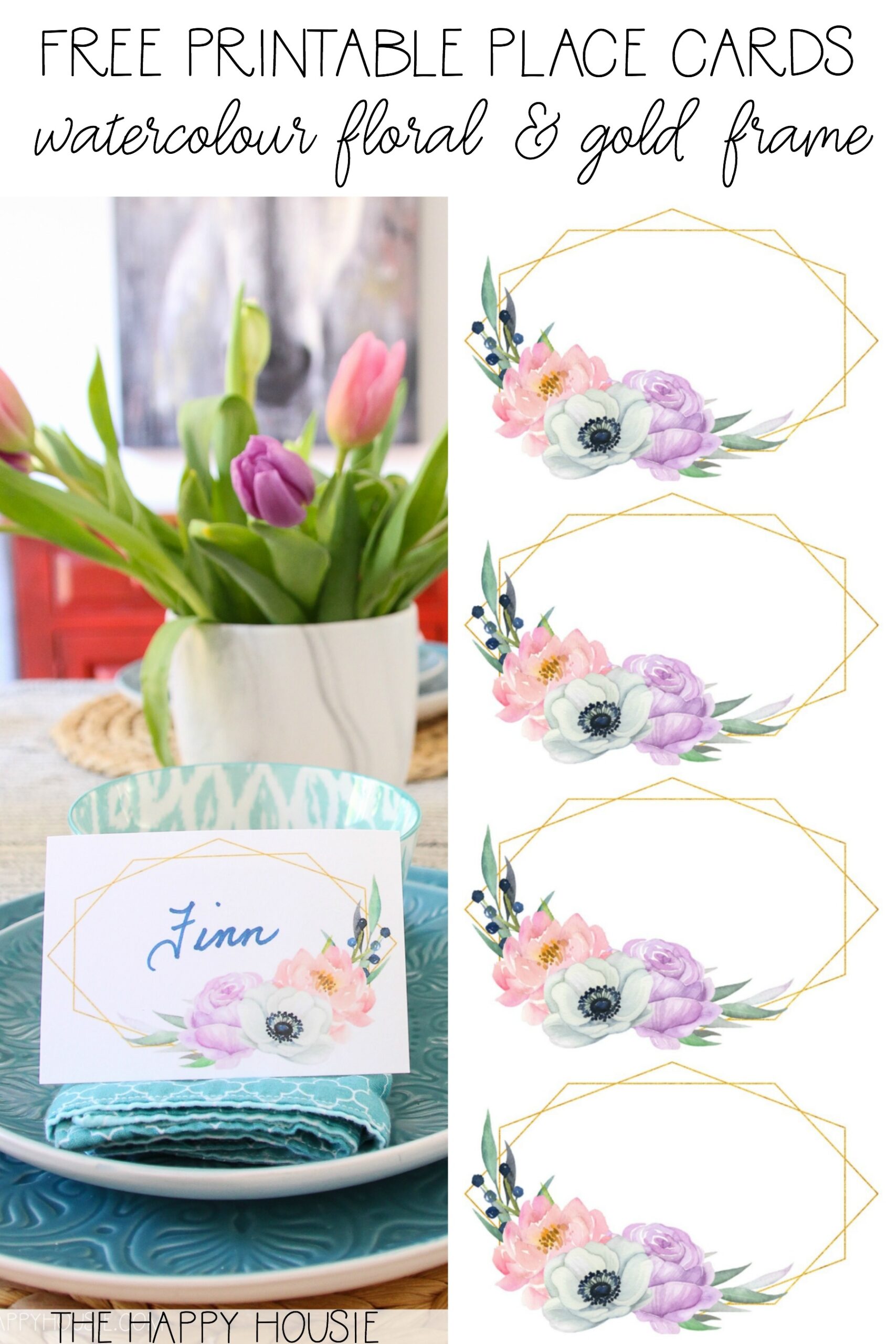 Free Printable Blank Card With Flowers