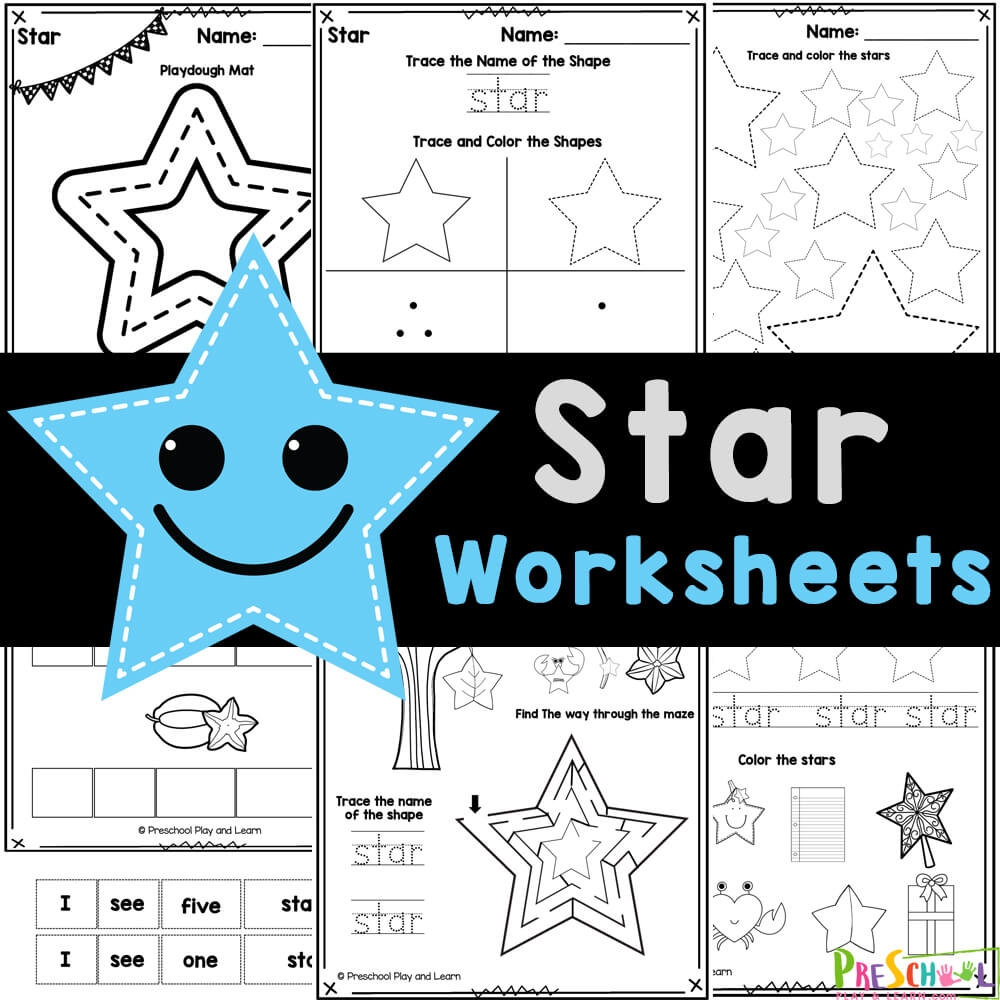 FREE Printable STAR Shape Worksheets For Preschool