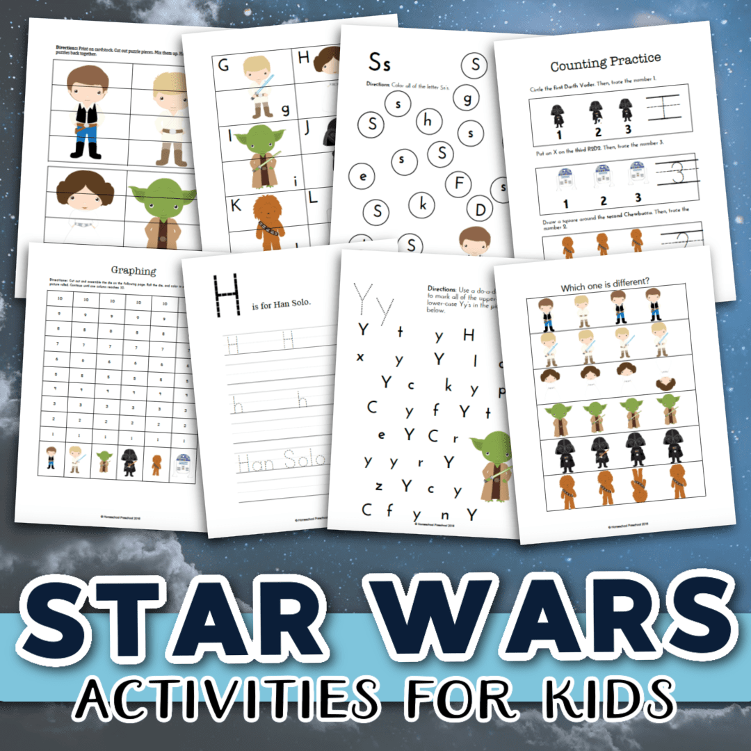 Free Printable Star Wars Preschool Learning Pack