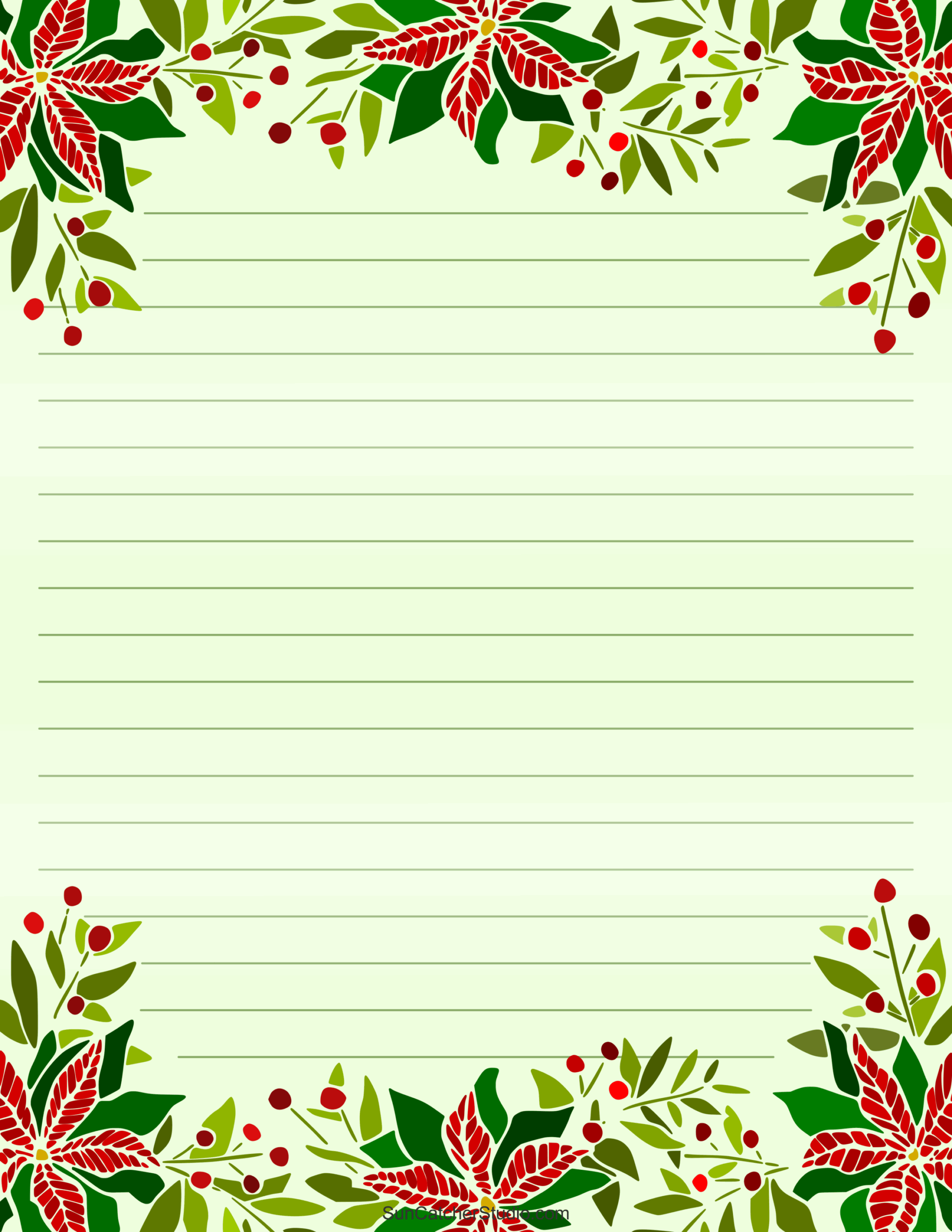 Free Printable Blank Christmas Stationery