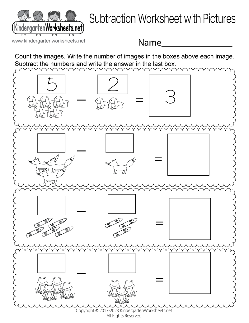 Free Printable Subtraction Worksheets With Pictures