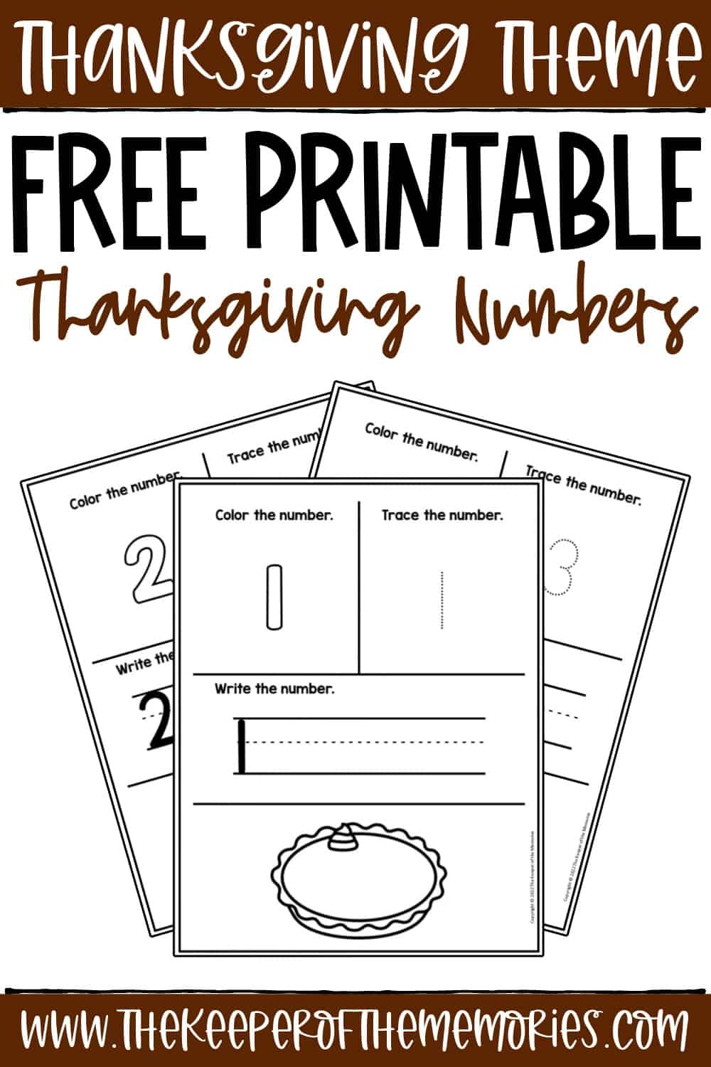 Free Printable Thanksgiving Number Worksheets The Keeper Of The 