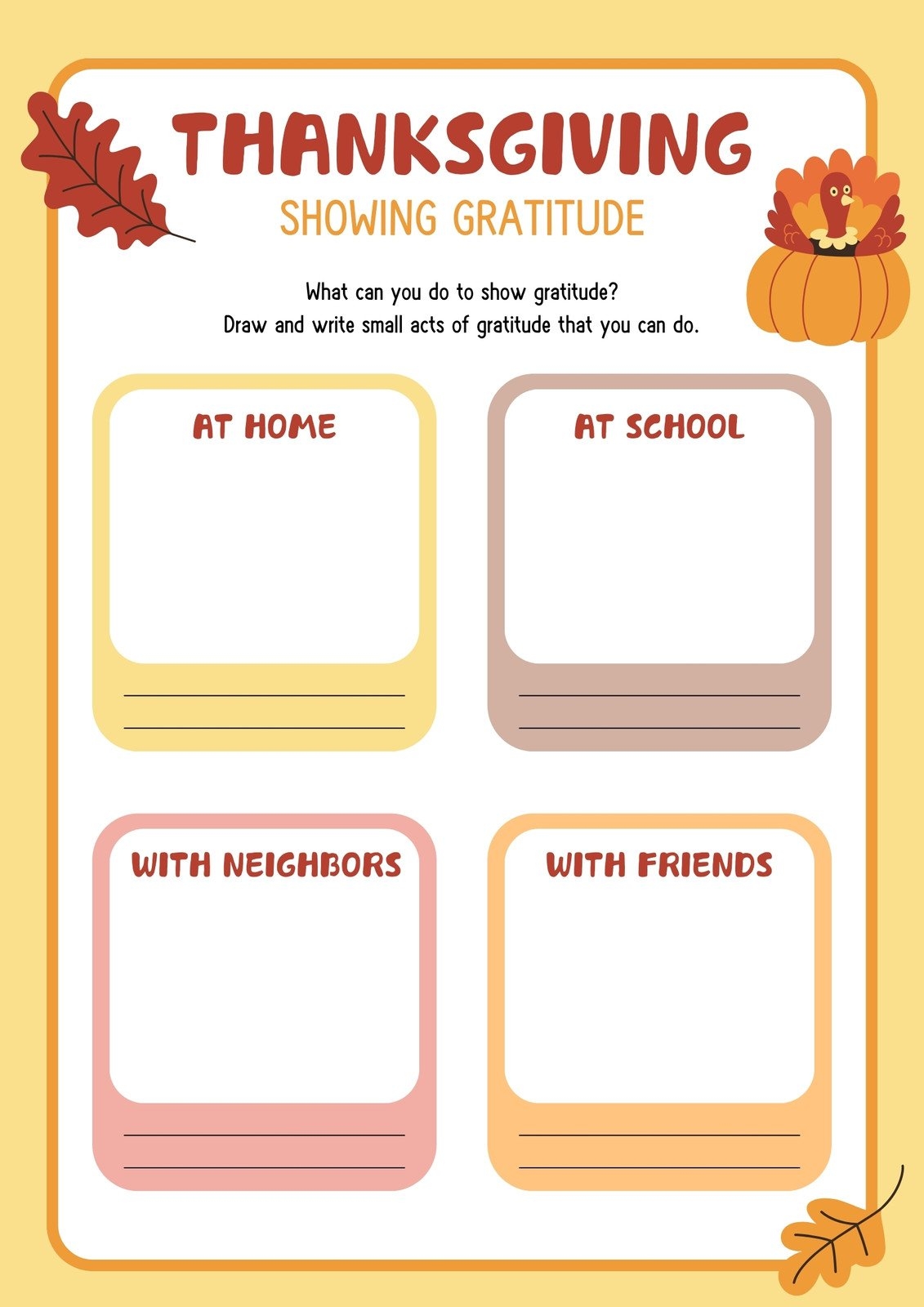 Free Printable Thanksgiving Worksheet Templates Canva