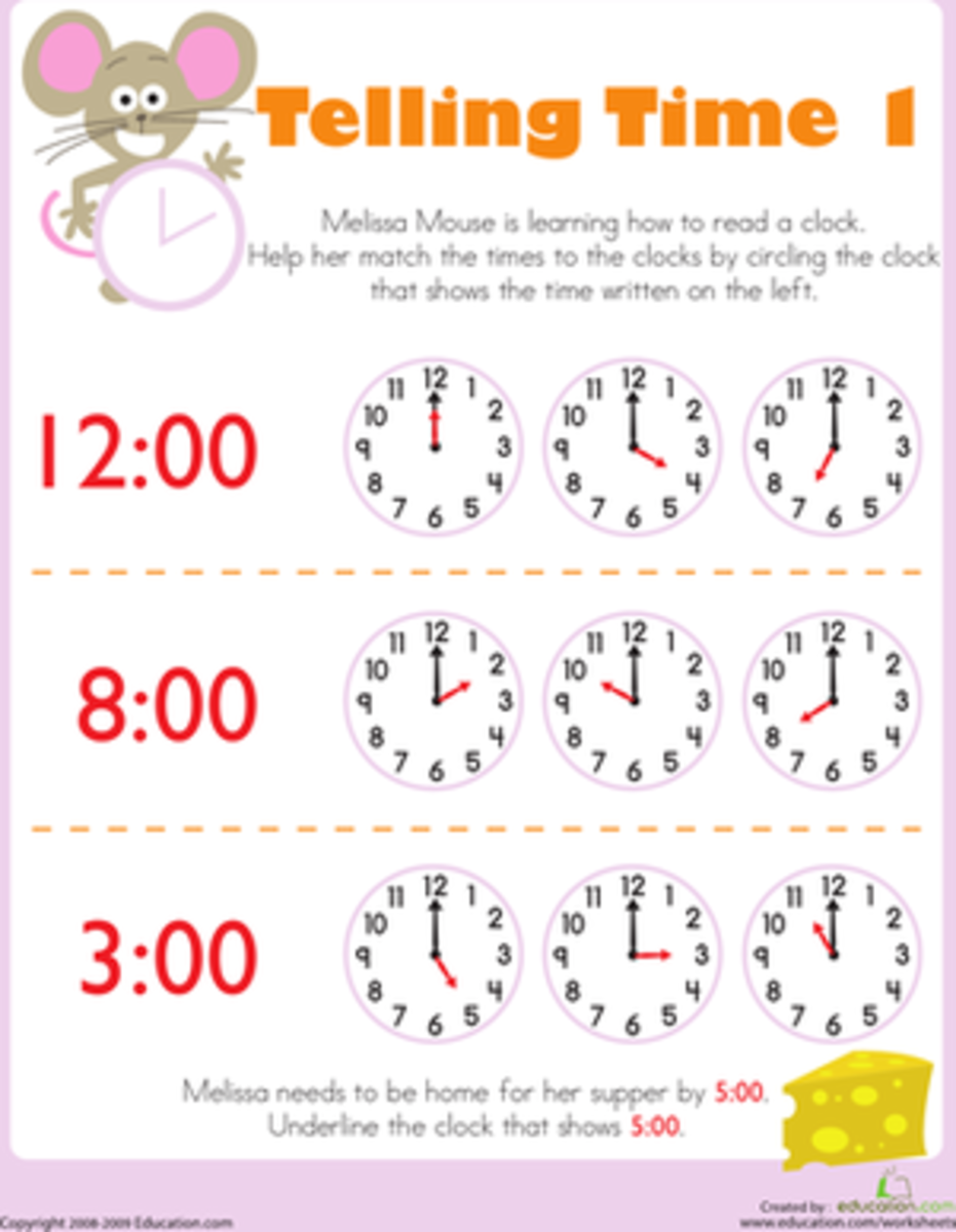 Free Printable Time Worksheets Kindergarten
