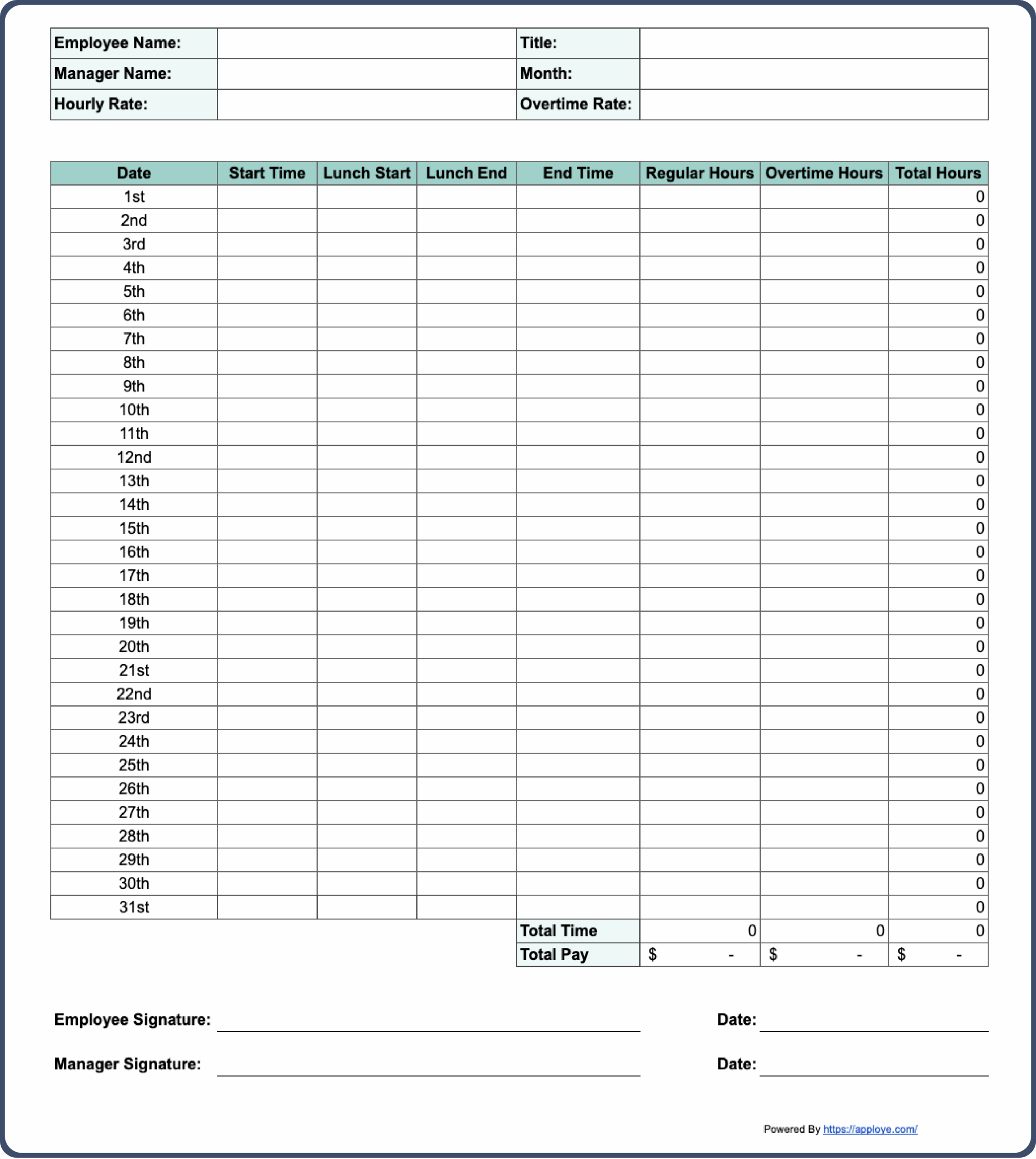 Free Printable Straight Pay Time Worksheets