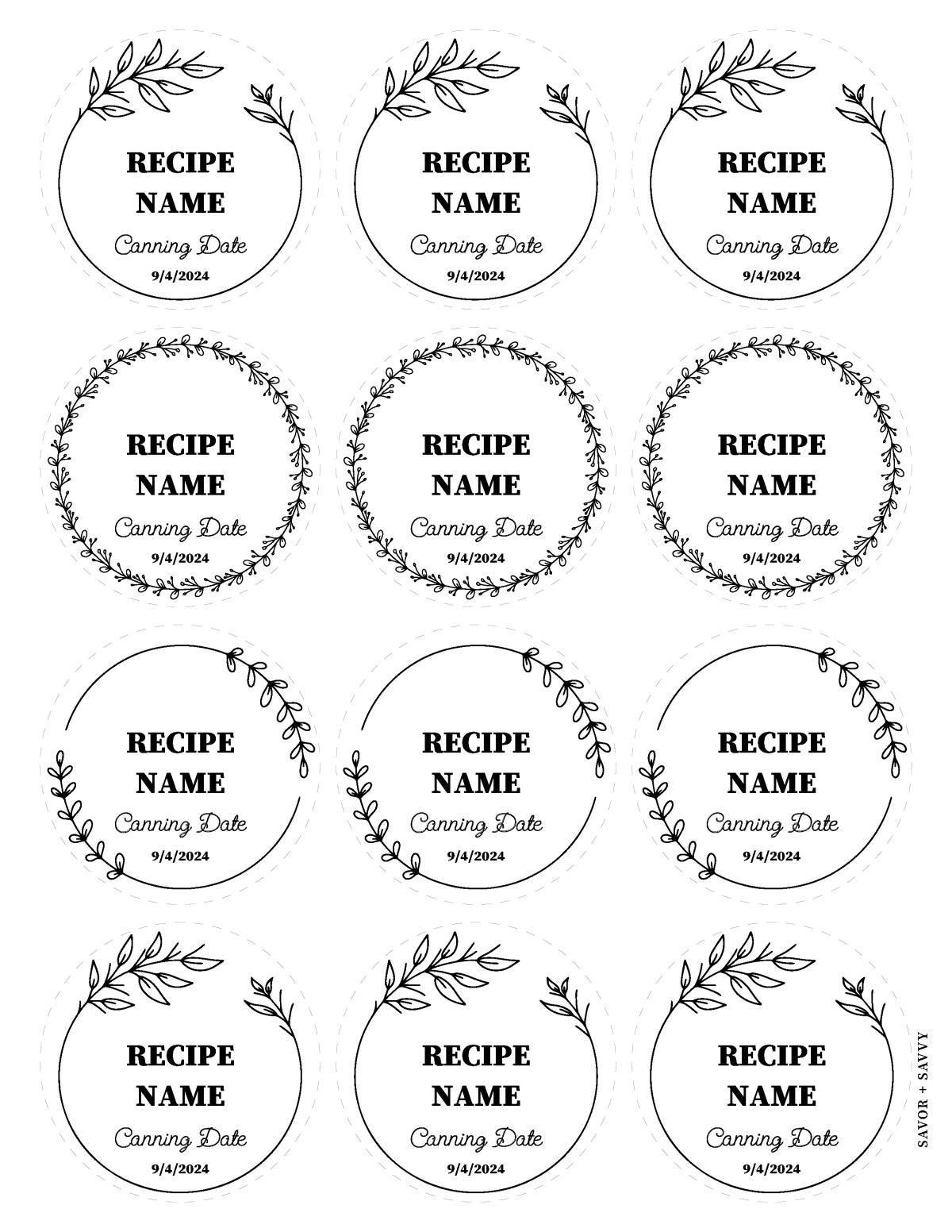 Free Printable U0026 Editable Canning Labels Savor Savvy