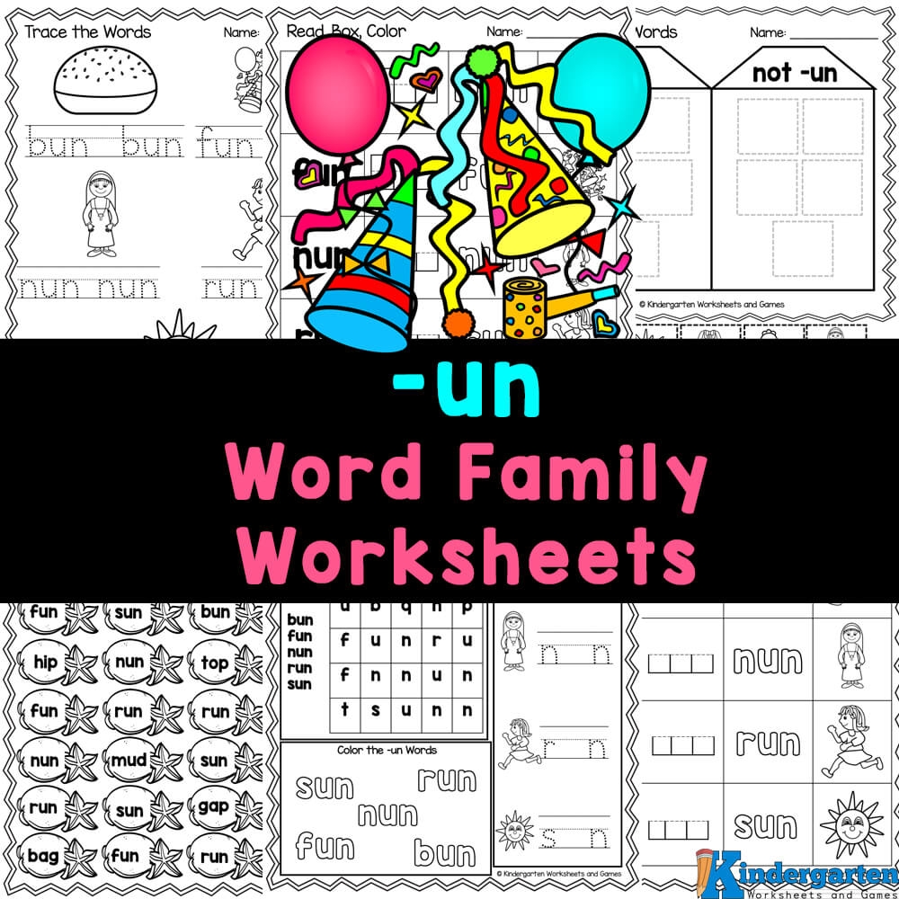 Free Printable Um Word Family Worksheets