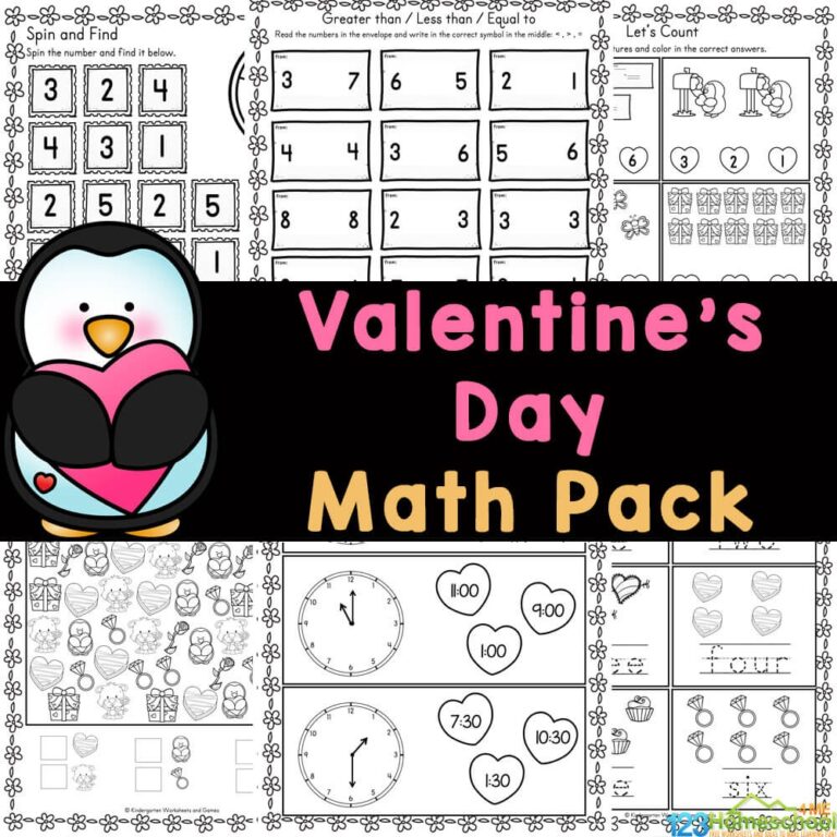  FREE Printable Valentine s Day Math Worksheets