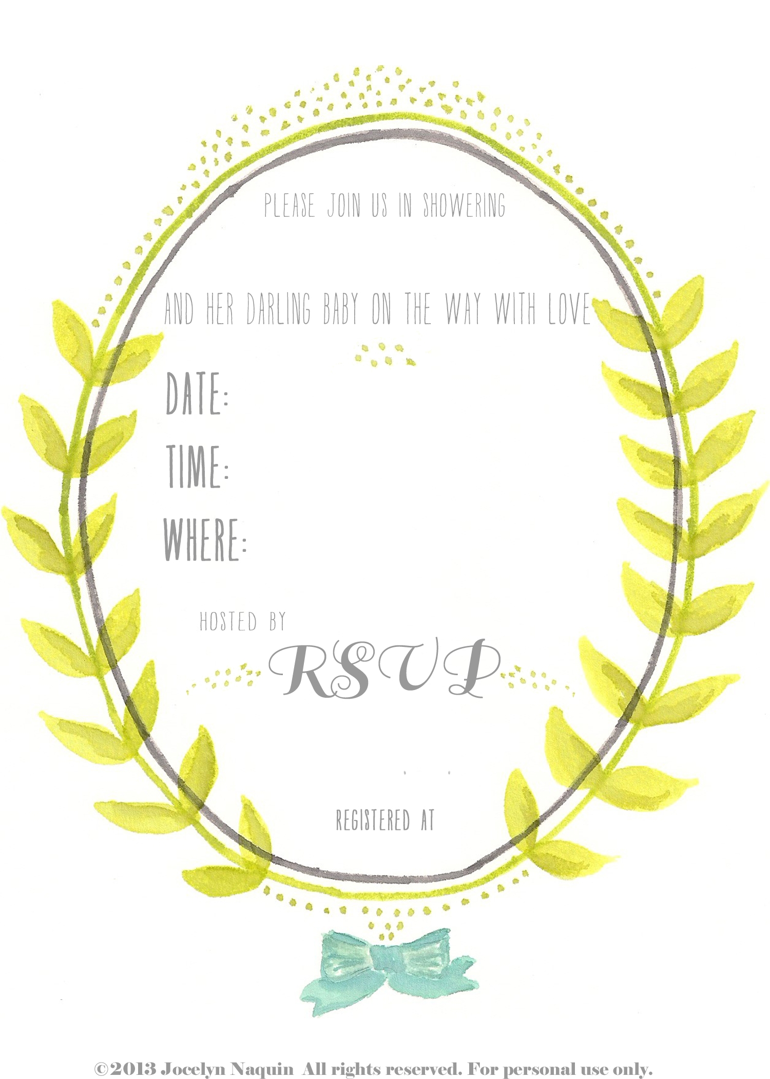 Free Printable Watercolor Baby Shower Invitation The Nesting Spot
