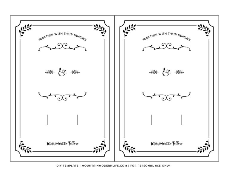 FREE Printable Wedding Invitation Template Worksheets Library