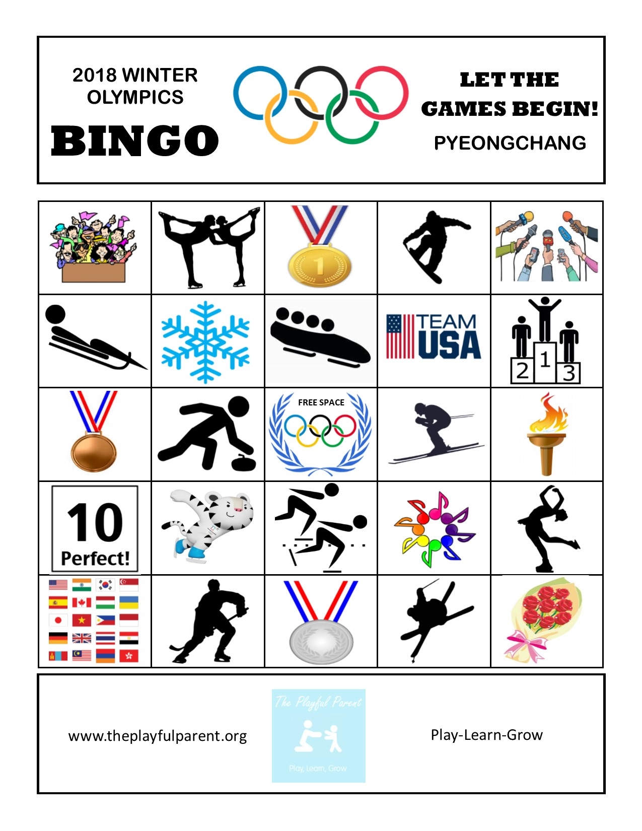 FREE PRINTABLE WINTER OLYMPIC BINGO Worksheets Library
