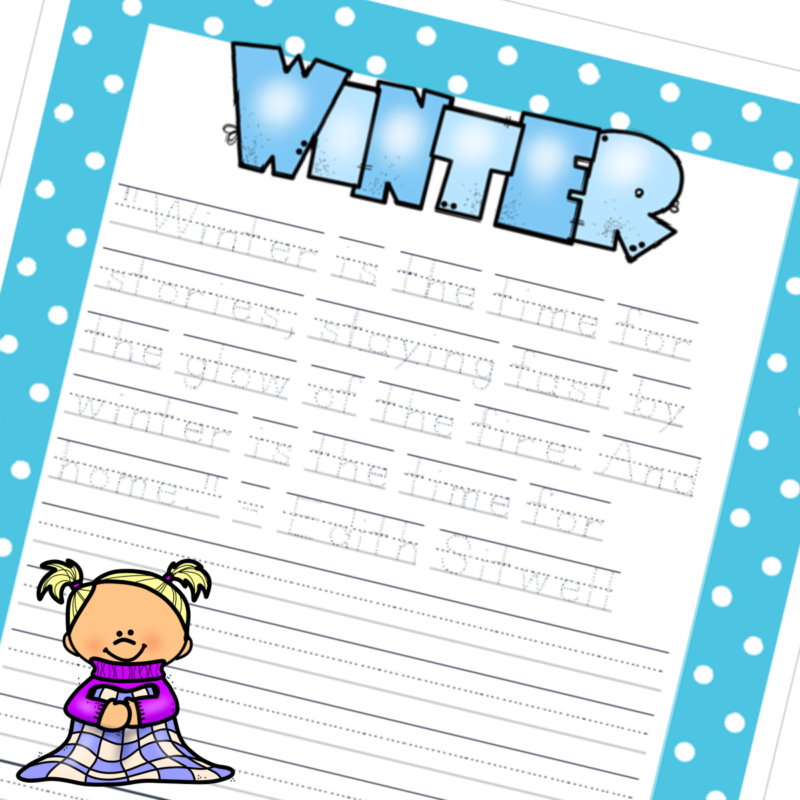 FREE Printable Winter Quotes Copywork Writing Prompts For Kids