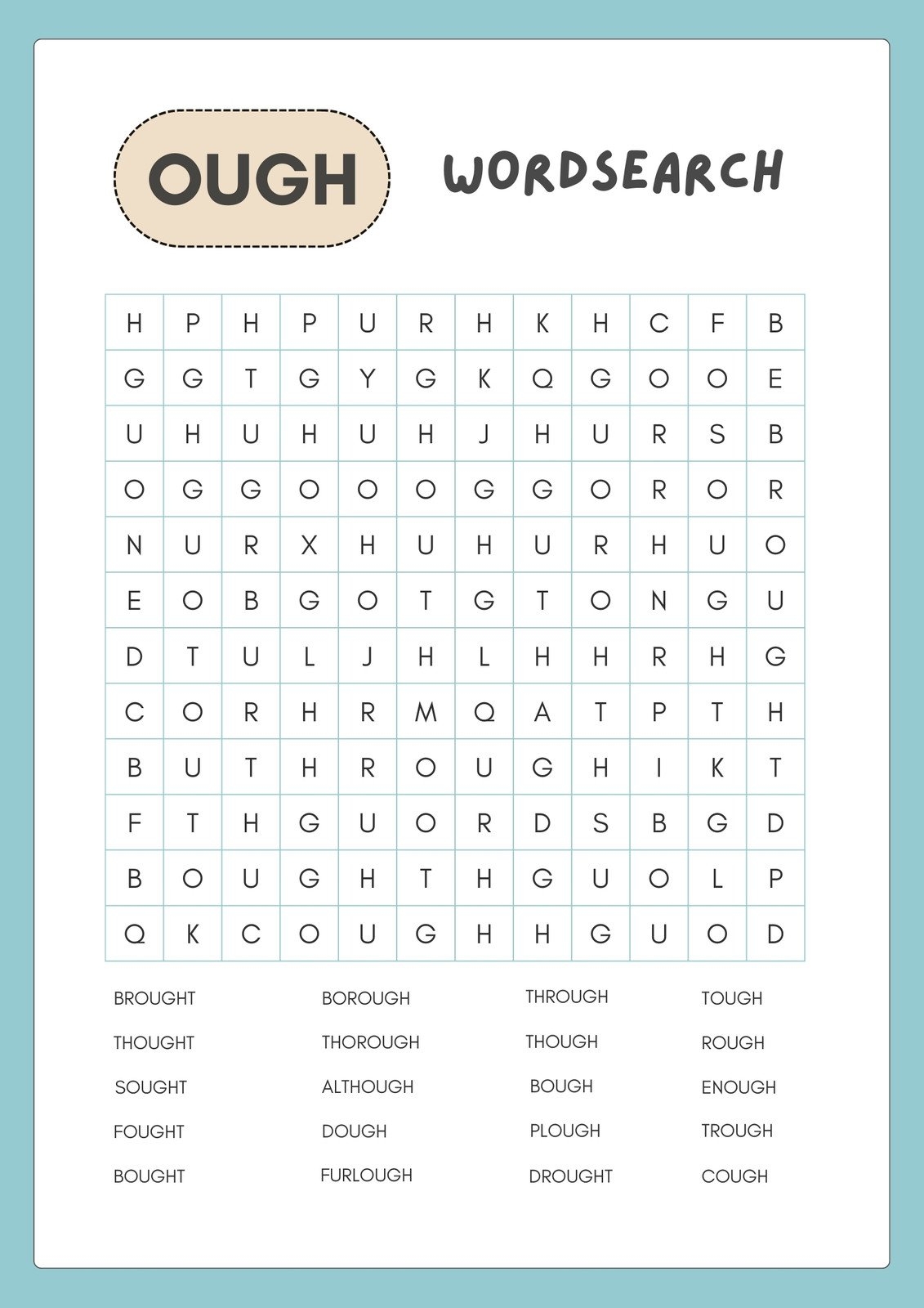 Blank Word Search Template Free Printable