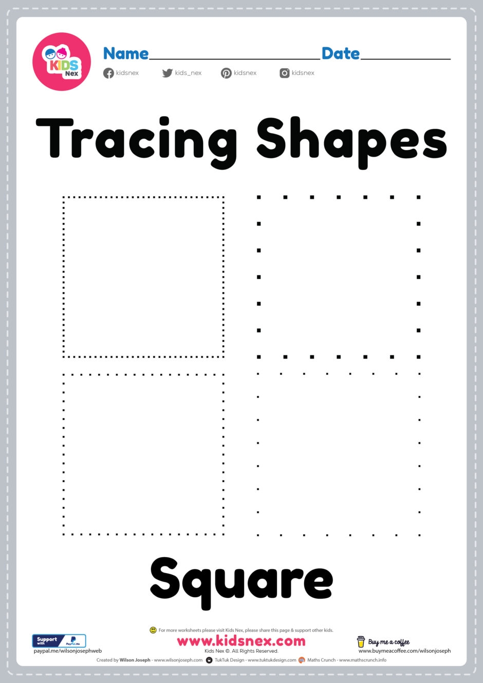 Free Printable Square Worksheet For Preschool