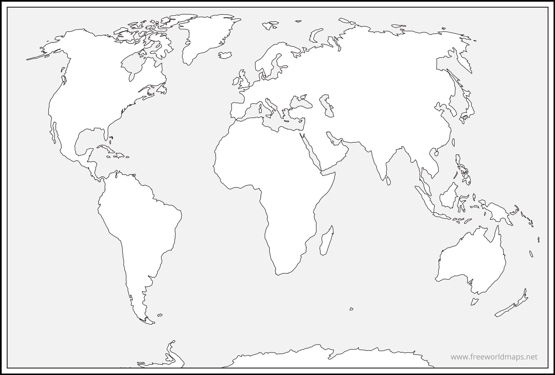 Free Printable World Maps Worksheets Library