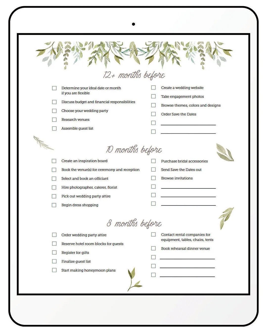 Free Printables Wedding Planning Binder Botanical PaperWorks 