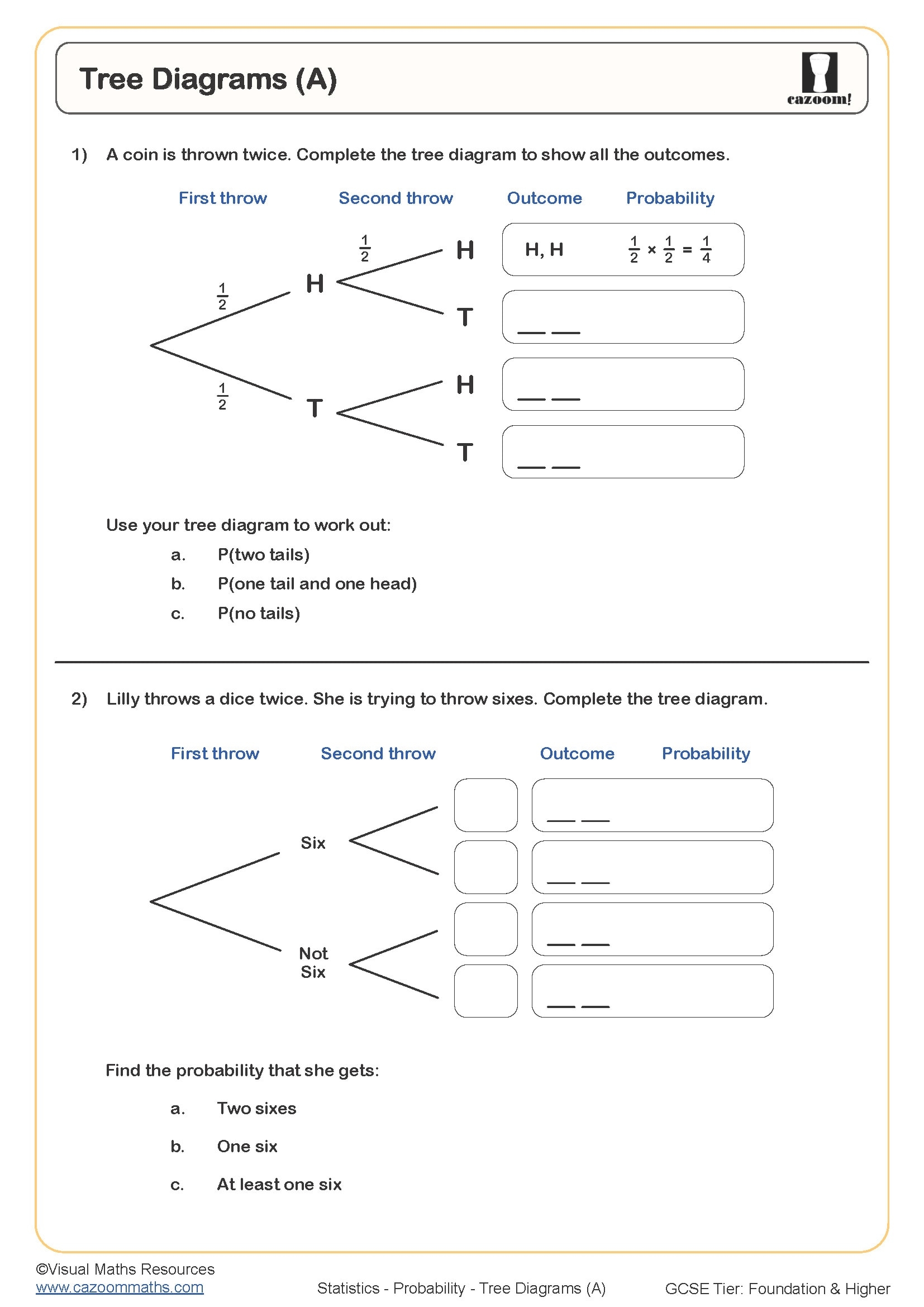Free Probability Trees Worksheet Download Free Probability Trees Worksheet Png Images Free Worksheets On Clipart Library