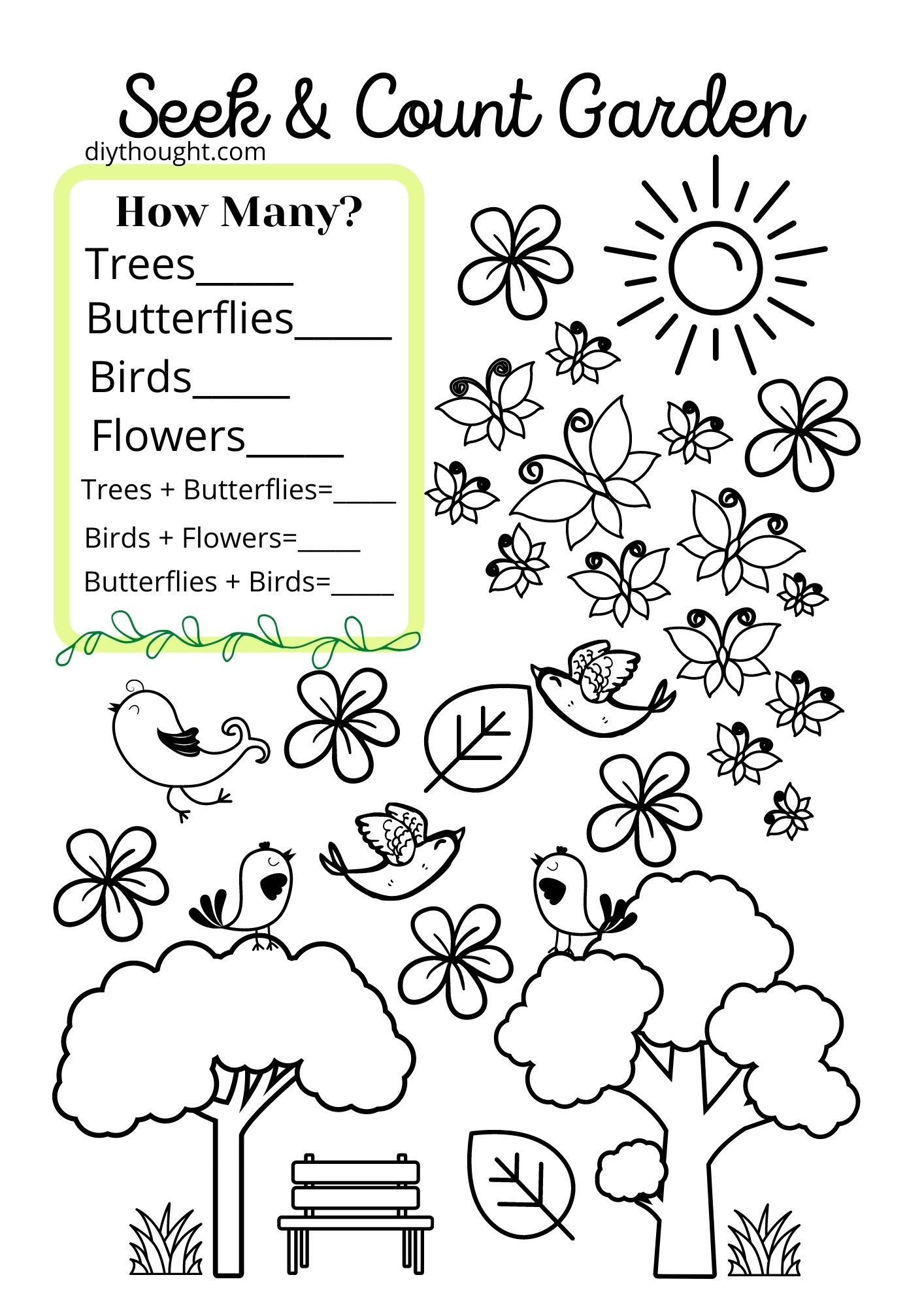 Free Seek U0026 Count Printable Worksheets DIY Thought