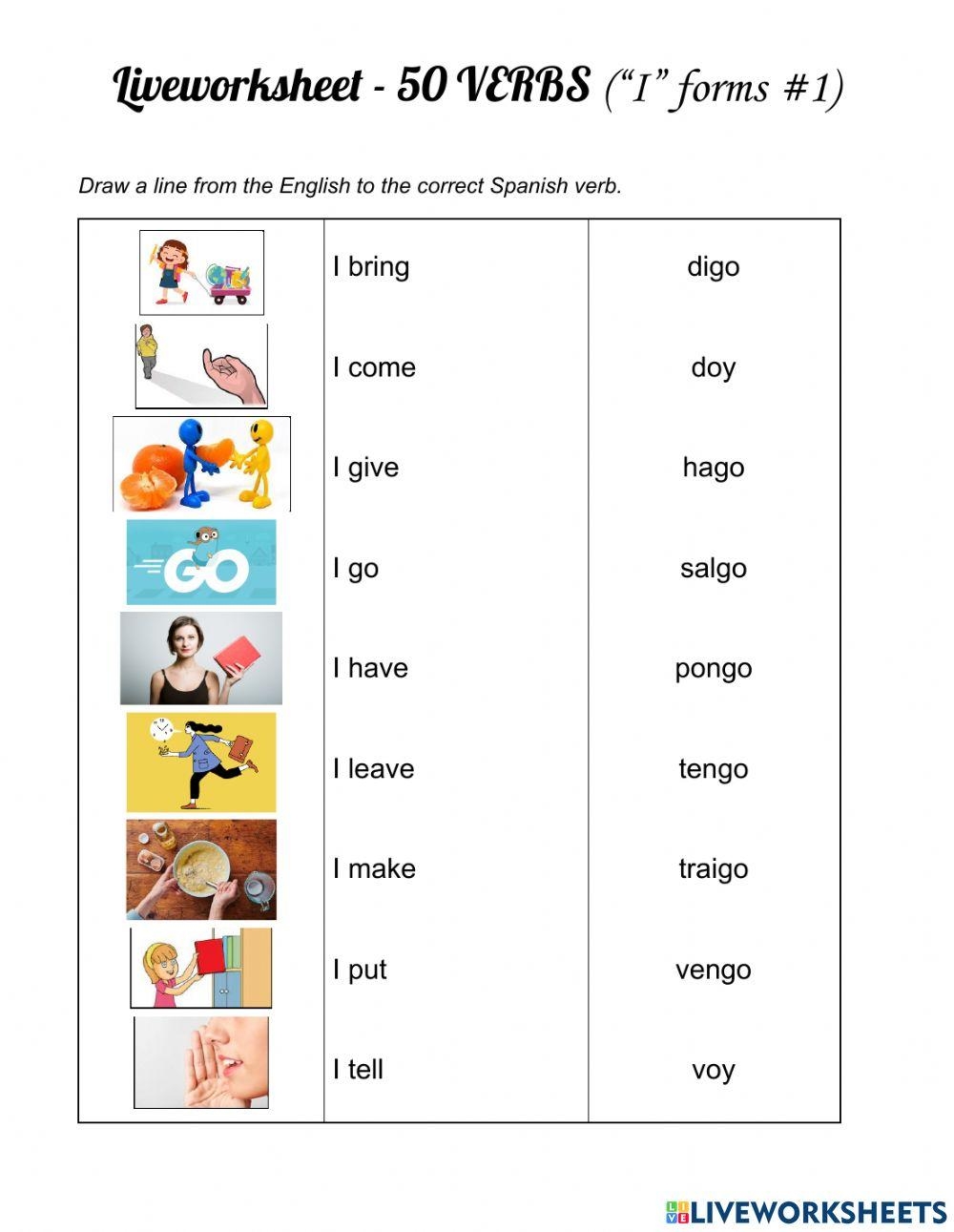 Free Spanish Verbs Worksheet Download Free Spanish Verbs Worksheet Png Images Free Worksheets On Clipart Library