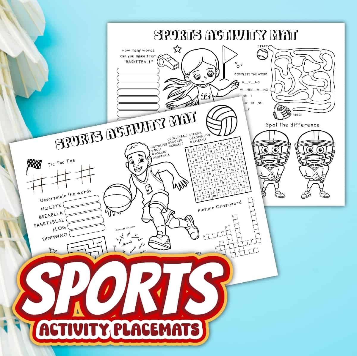 Free Sports Worksheets Coloring PDF 
