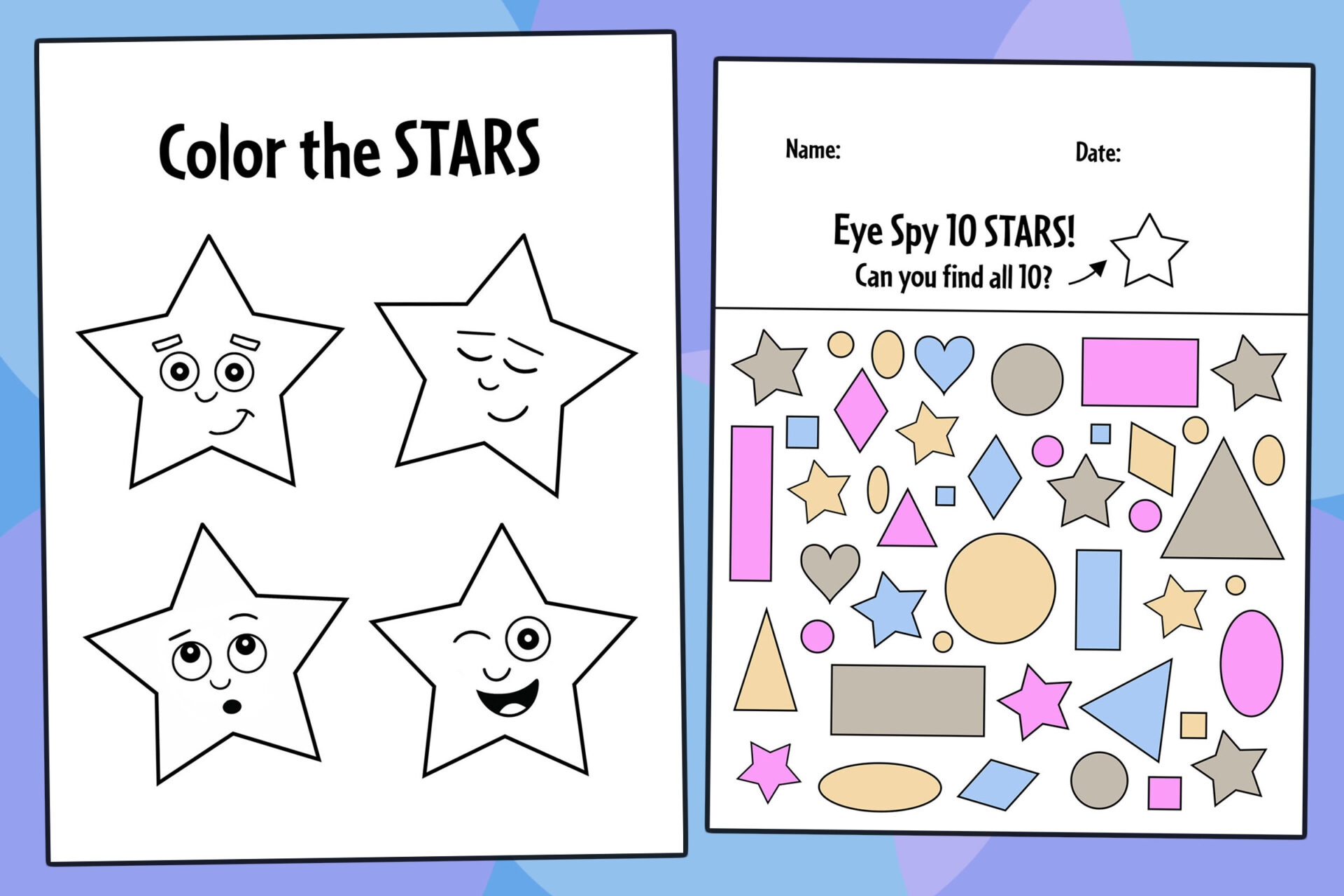 Free Star Worksheets For Preschool The Hollydog Blog