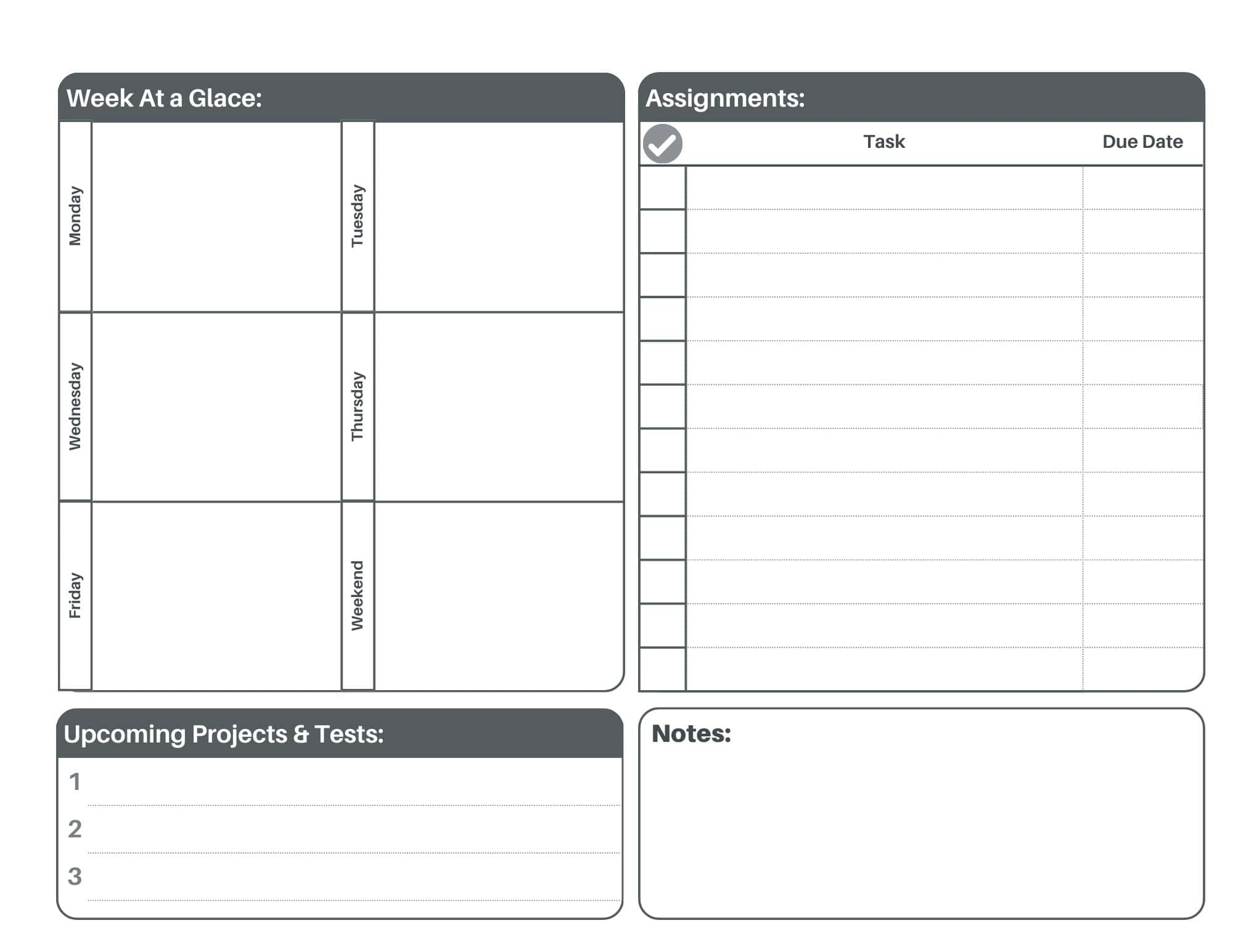 FREE Student Homework And Assignment Planner