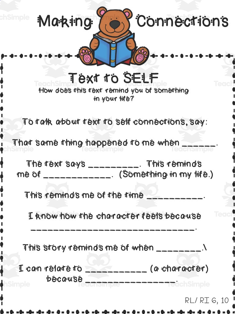 Free Text To Self Connections Worksheet Download Free Text To 