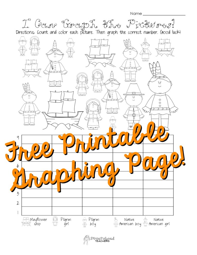 Free Thanksgiving Graphing Worksheet Kindergarten First Grade Squarehead Teachers