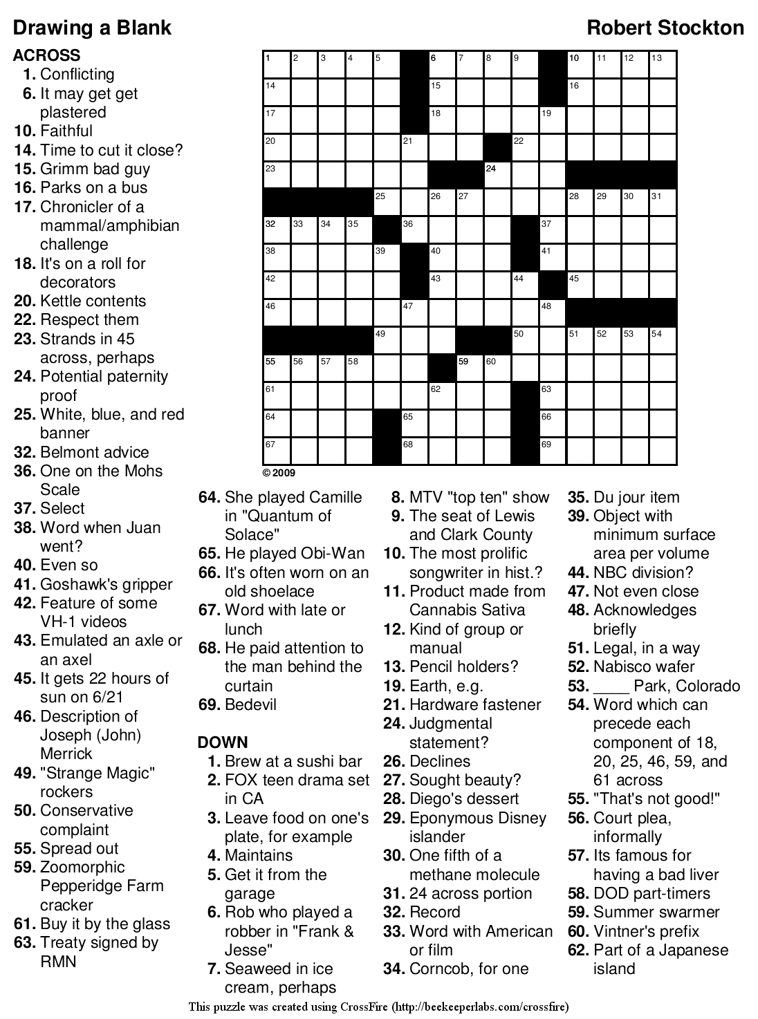 Free Themed Crossword Puzzle 101 