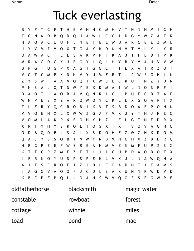 Free Tuck Everlasting Worksheet Download Free Tuck Everlasting Worksheet Png Images Free Worksheets On Clipart Library
