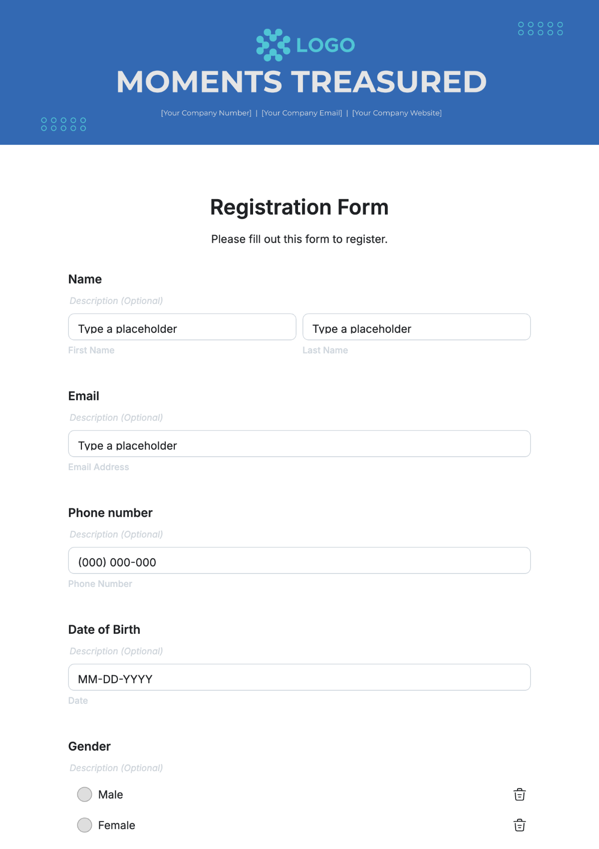 Free Virtual Event Registration Form Template To Edit Online