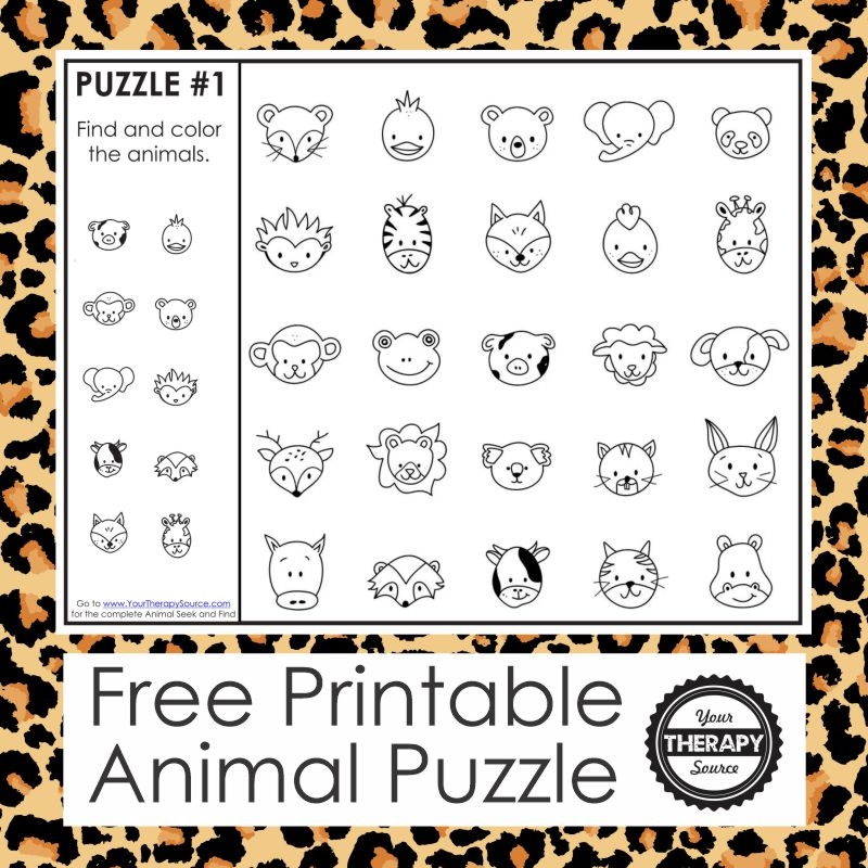 Free Visual Motor Animal I Spy Your Therapy Source