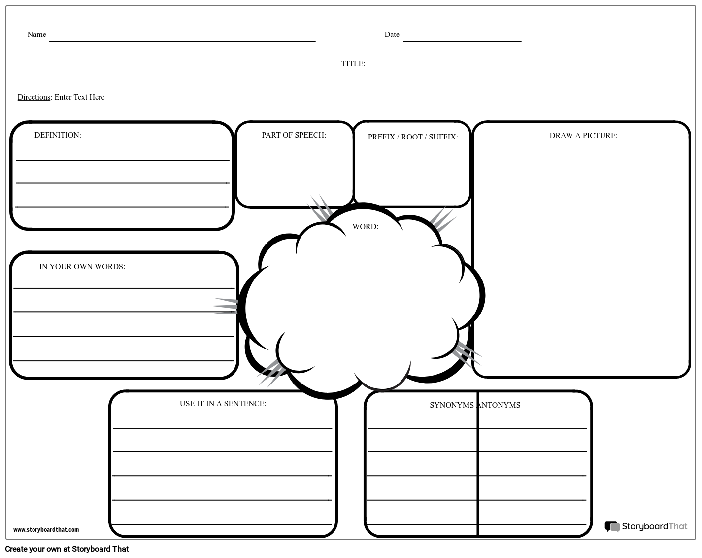 Free Vocabulary Worksheet Templates At StoryboardThat Free Vocabulary Worksheet Templates At StoryboardThat