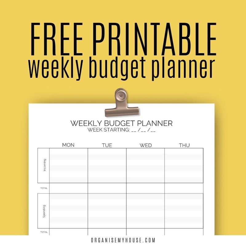 Free Printable Weekly Budget Planner Worksheet