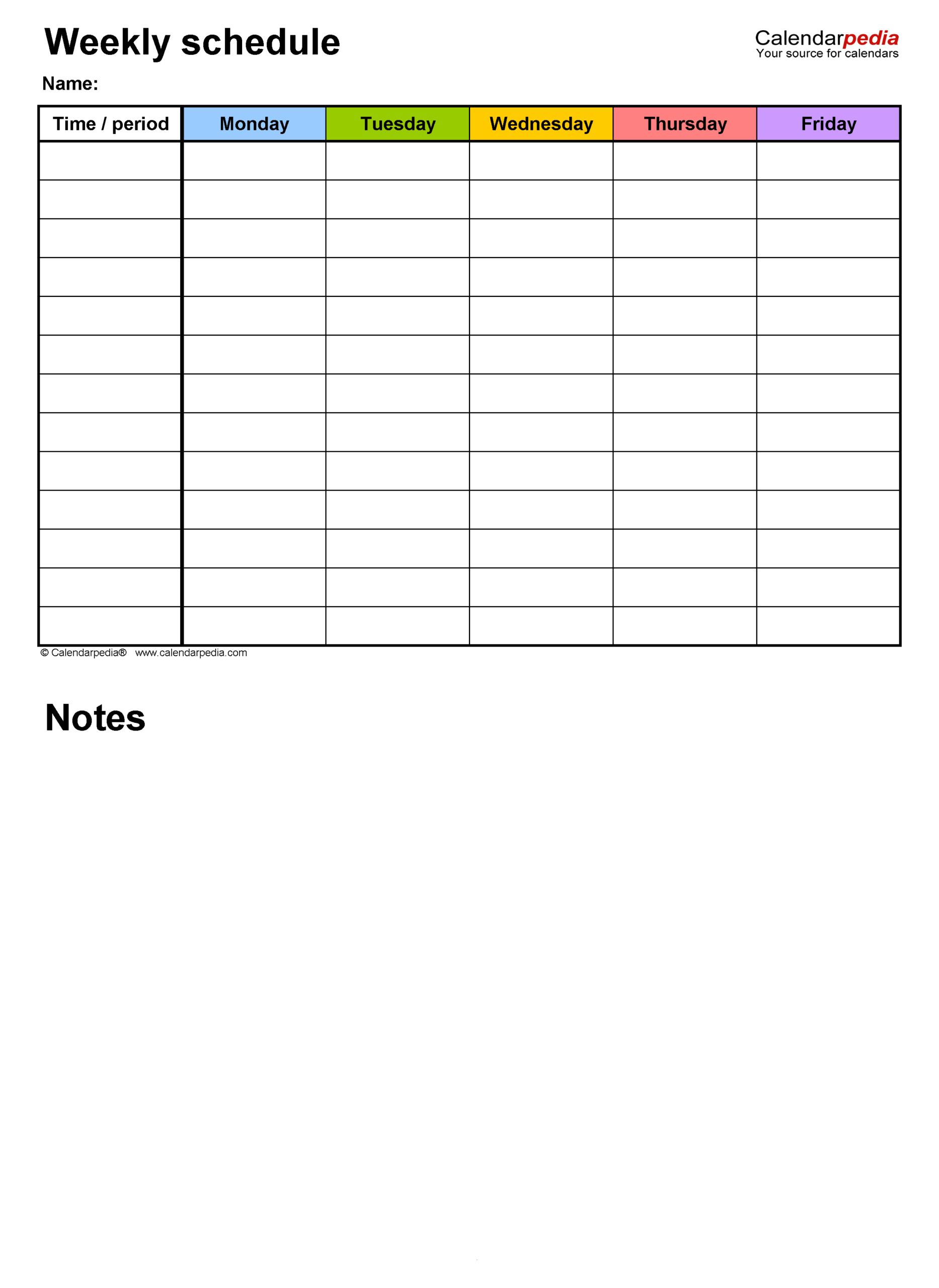 Free Printable 5 Day Blank Template Free Printable 5 Day Blank Template