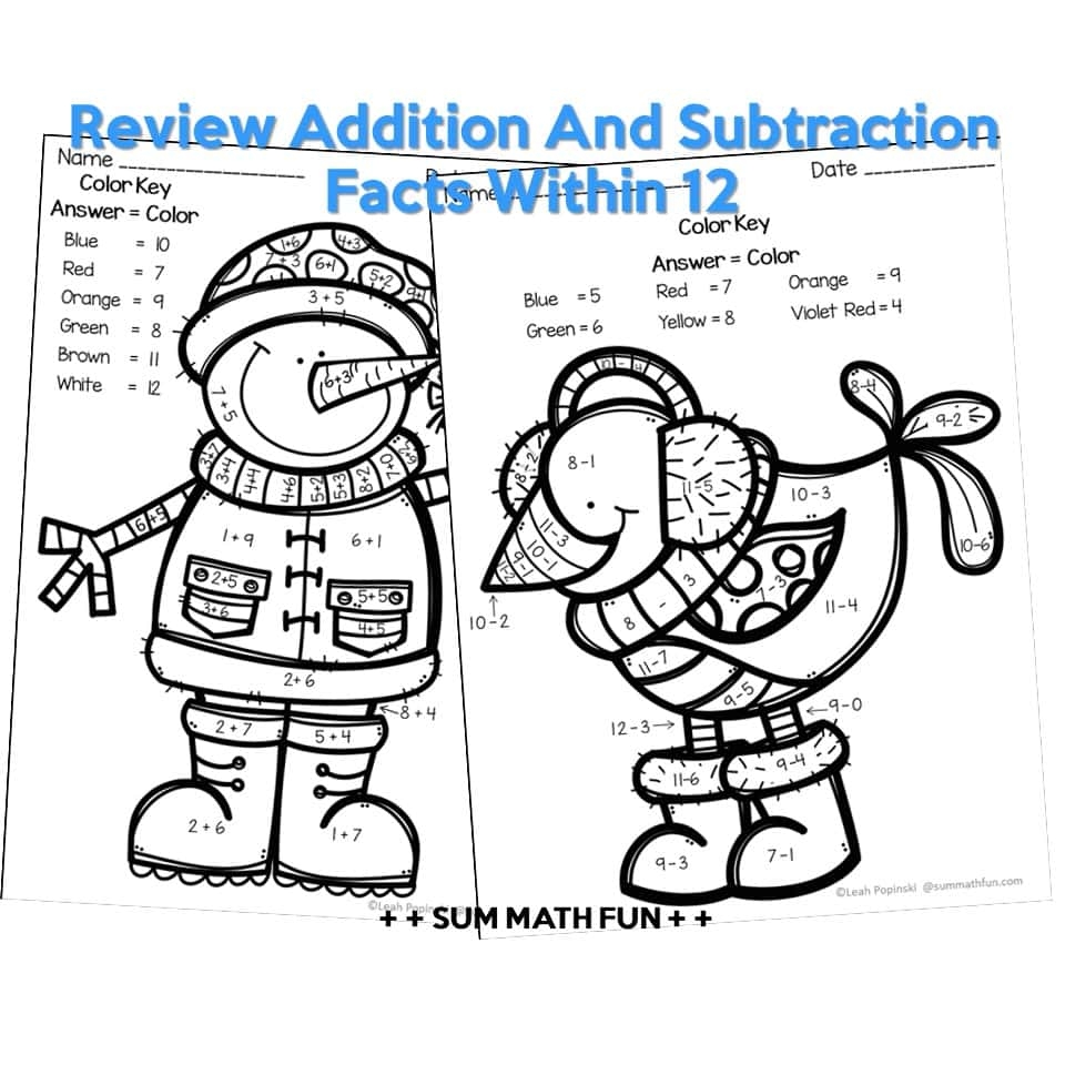 Free Winter Math Worksheets Summathfun