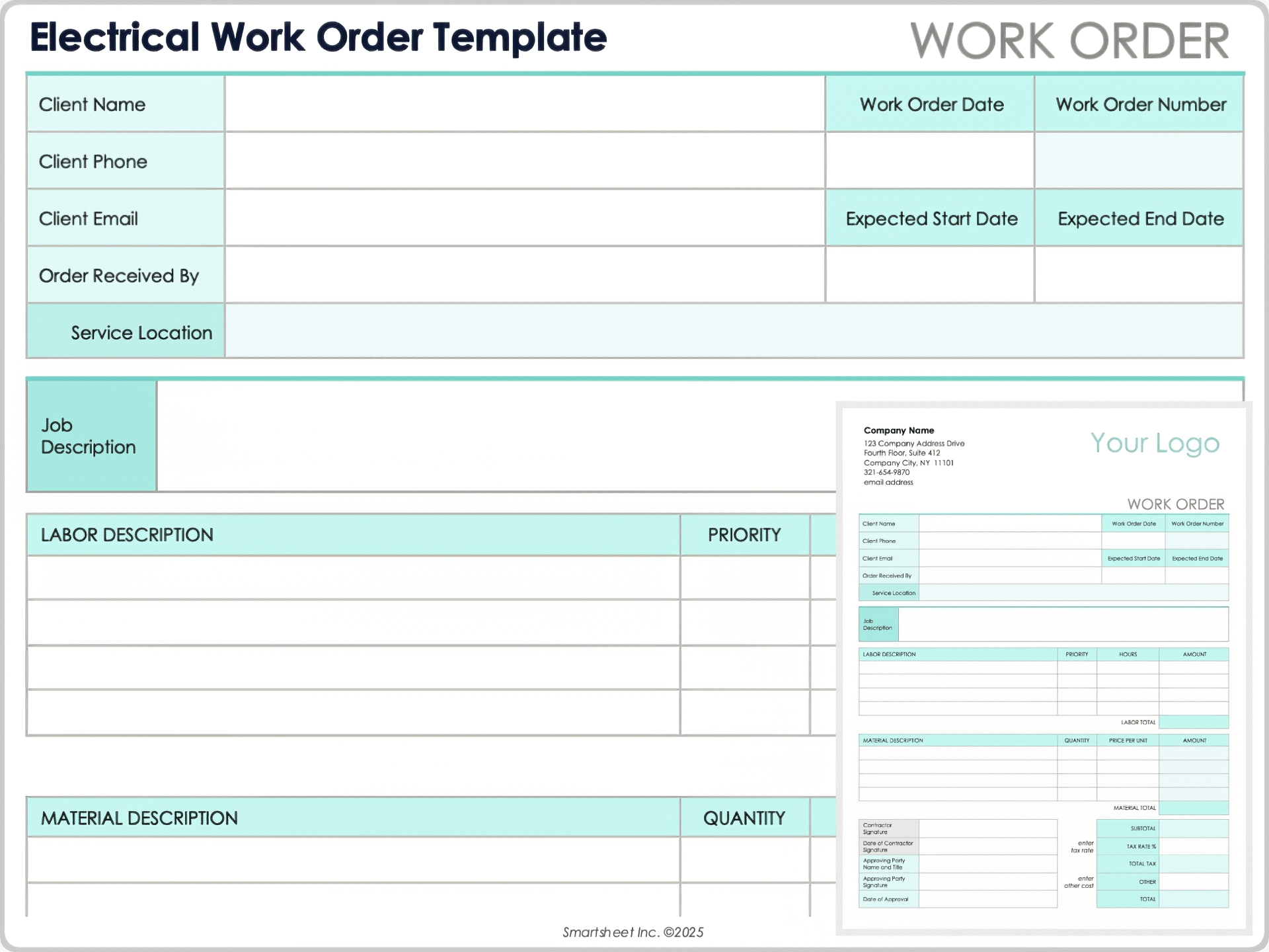Free Work Order Forms U0026 Templates All Formats Editable