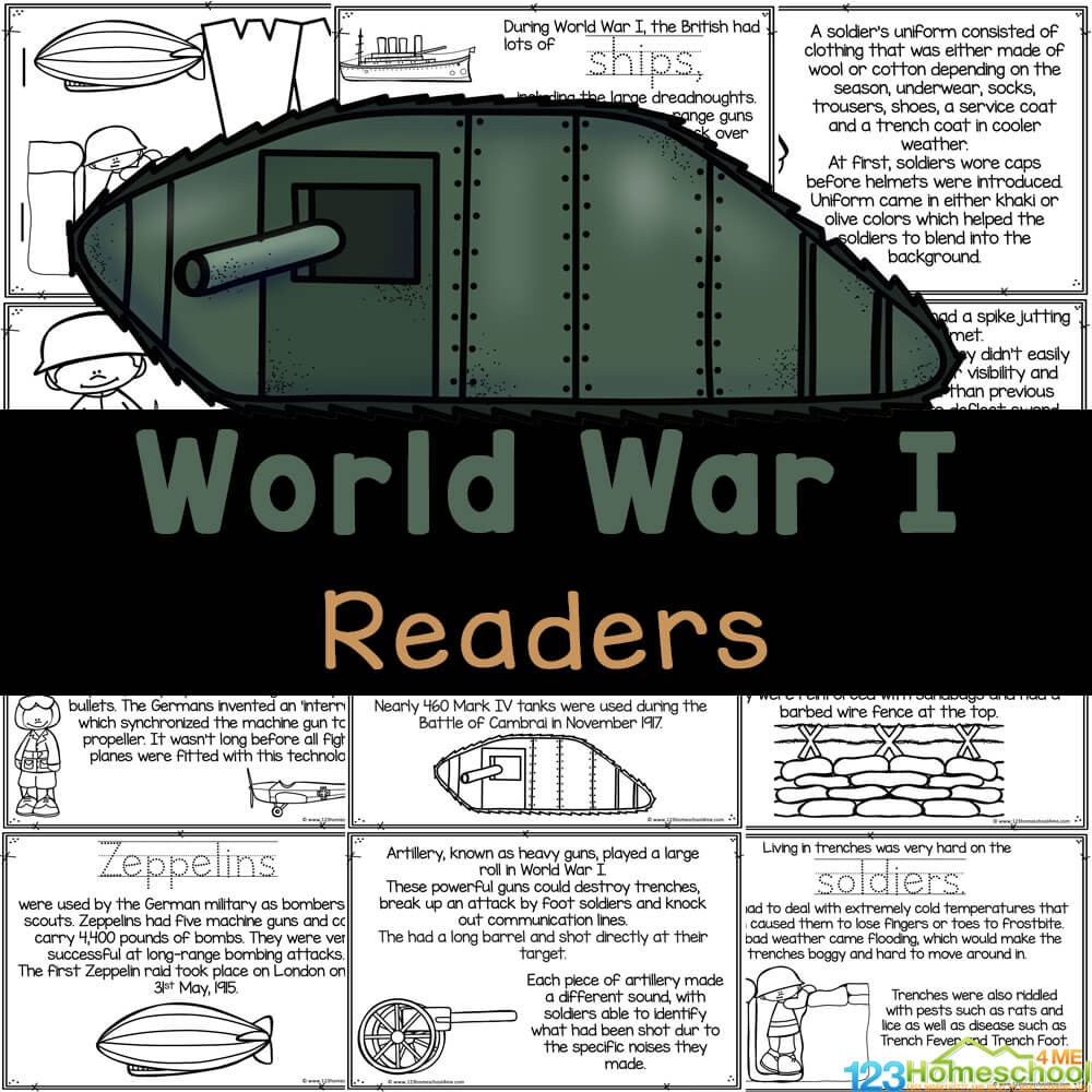 FREE World War 1 For Kids Reader To Color And Learn