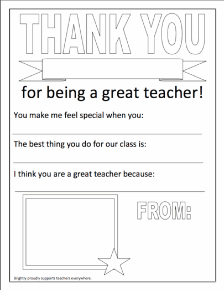 Fun And Easy Printables For Teacher Appreciation Week Brightly