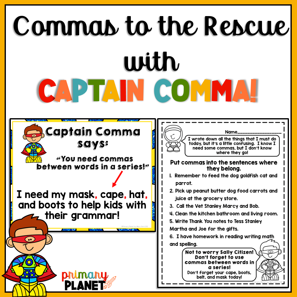 FUN Comma Use Comma Activities Comma Use Posters And Worksheets Primary Planet