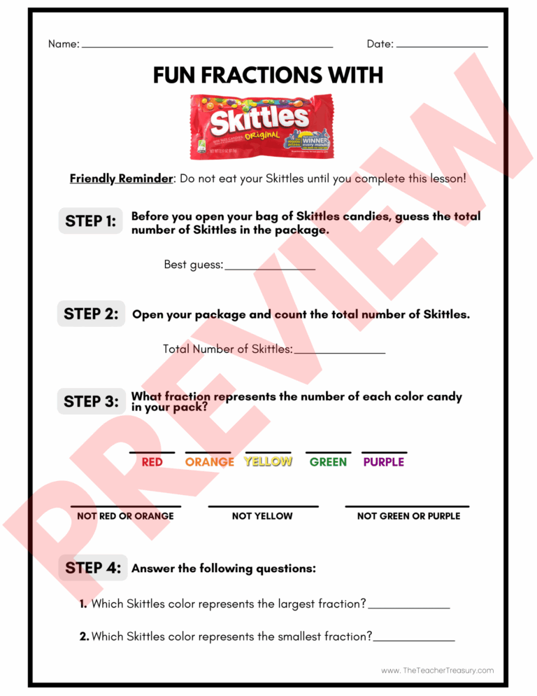 Fun Fractions With Skittles