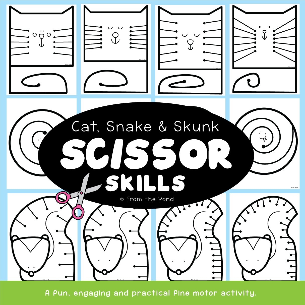 Fun Pages To Practice Cutting And Scissor Skills For Preschool And Kindergarten From The Pond