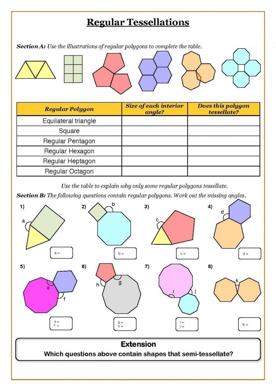 Fun Regular Tessellations Worksheets For Students Educative 