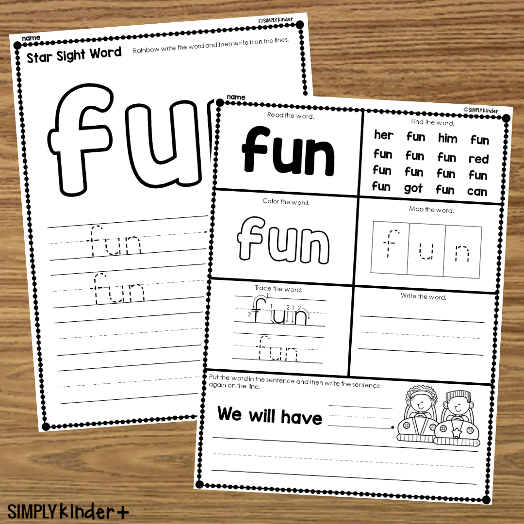 Fun Sight Word Printable Activities Simply Kinder Plus