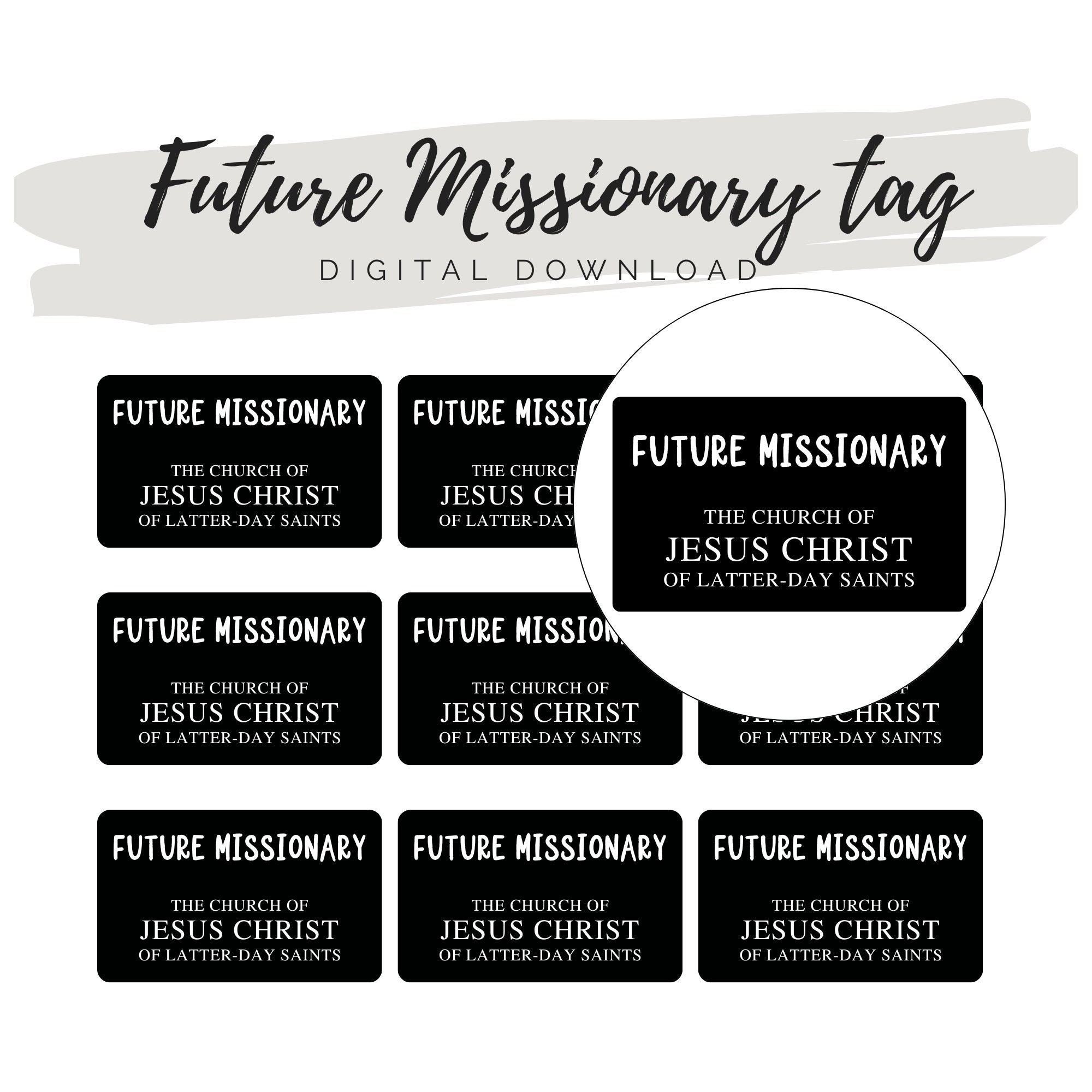 Future LDS Missionary Nametag Printable LDS Missionary Tag Missionary Month Lds Primary Mission Lds Elder Nametag Lds Sister Nametag Etsy