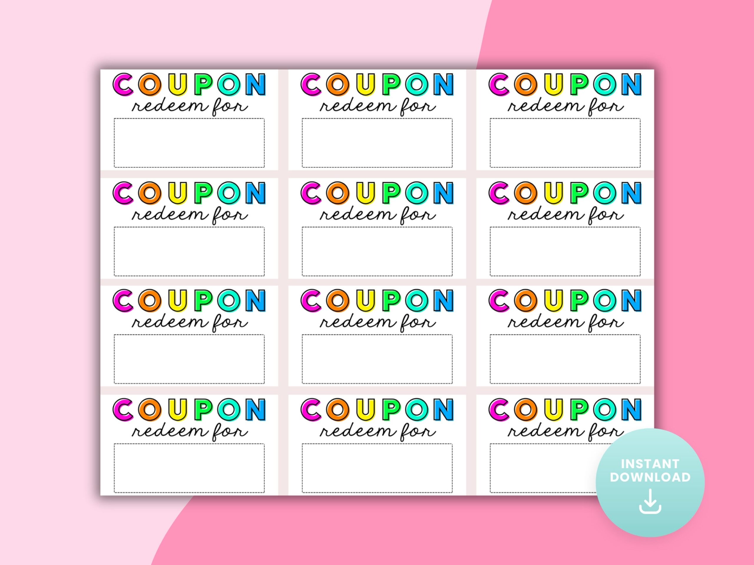 Generic Blank Coupon Printable Template Etsy Australia