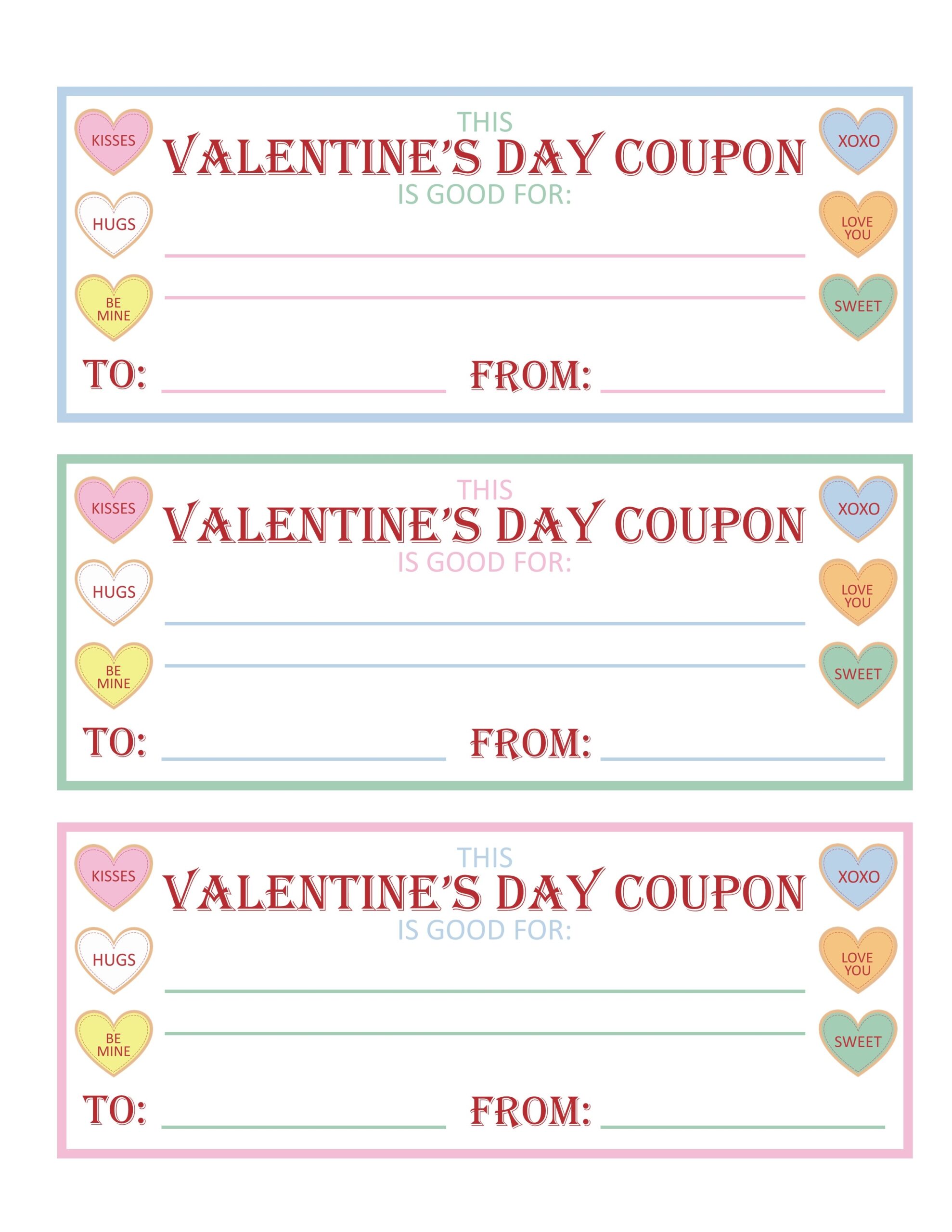 Get Crafty With Love Free Printable Valentine Coupon Templates 