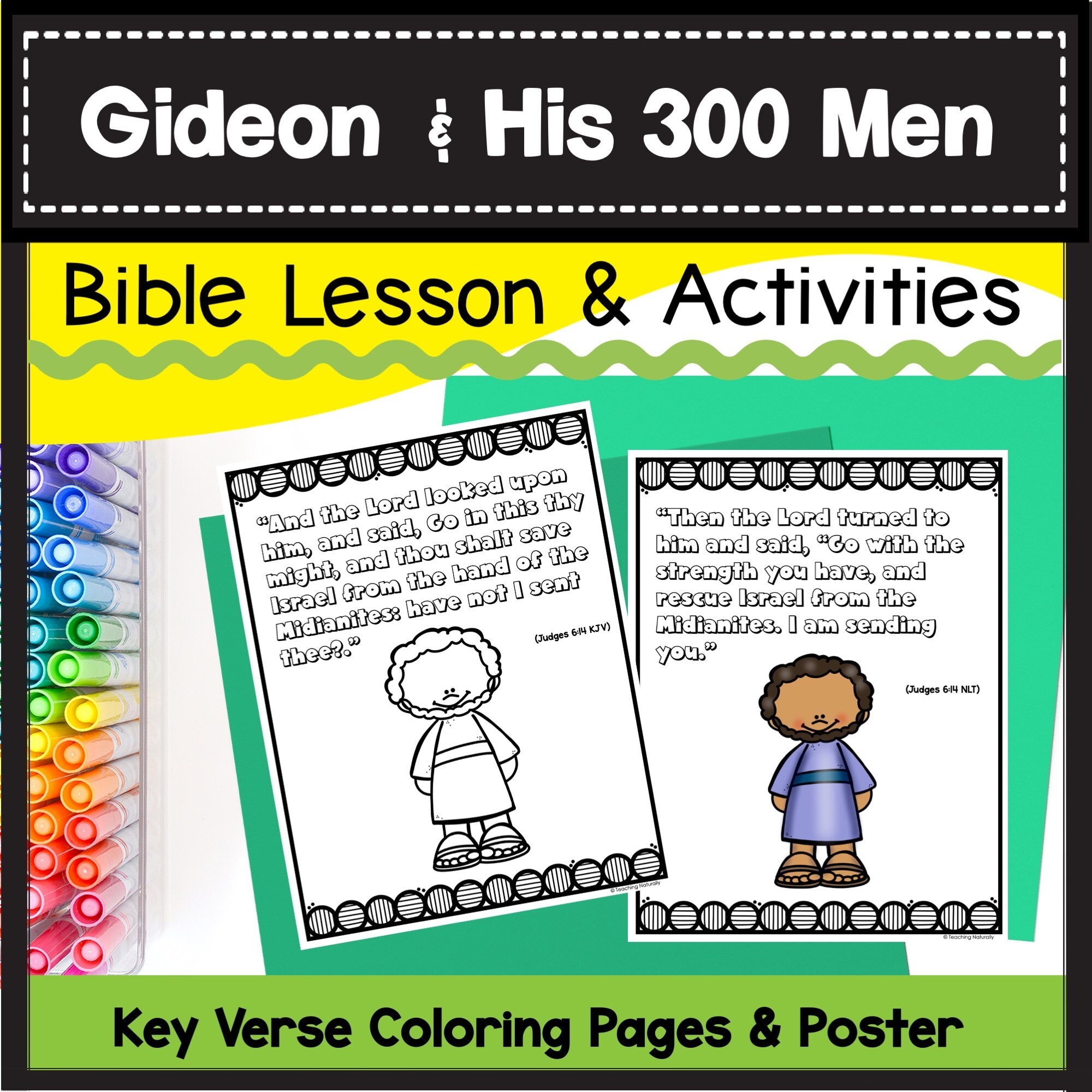 Gideon Bible Story Lesson And Activities Kids Printable Sunday 